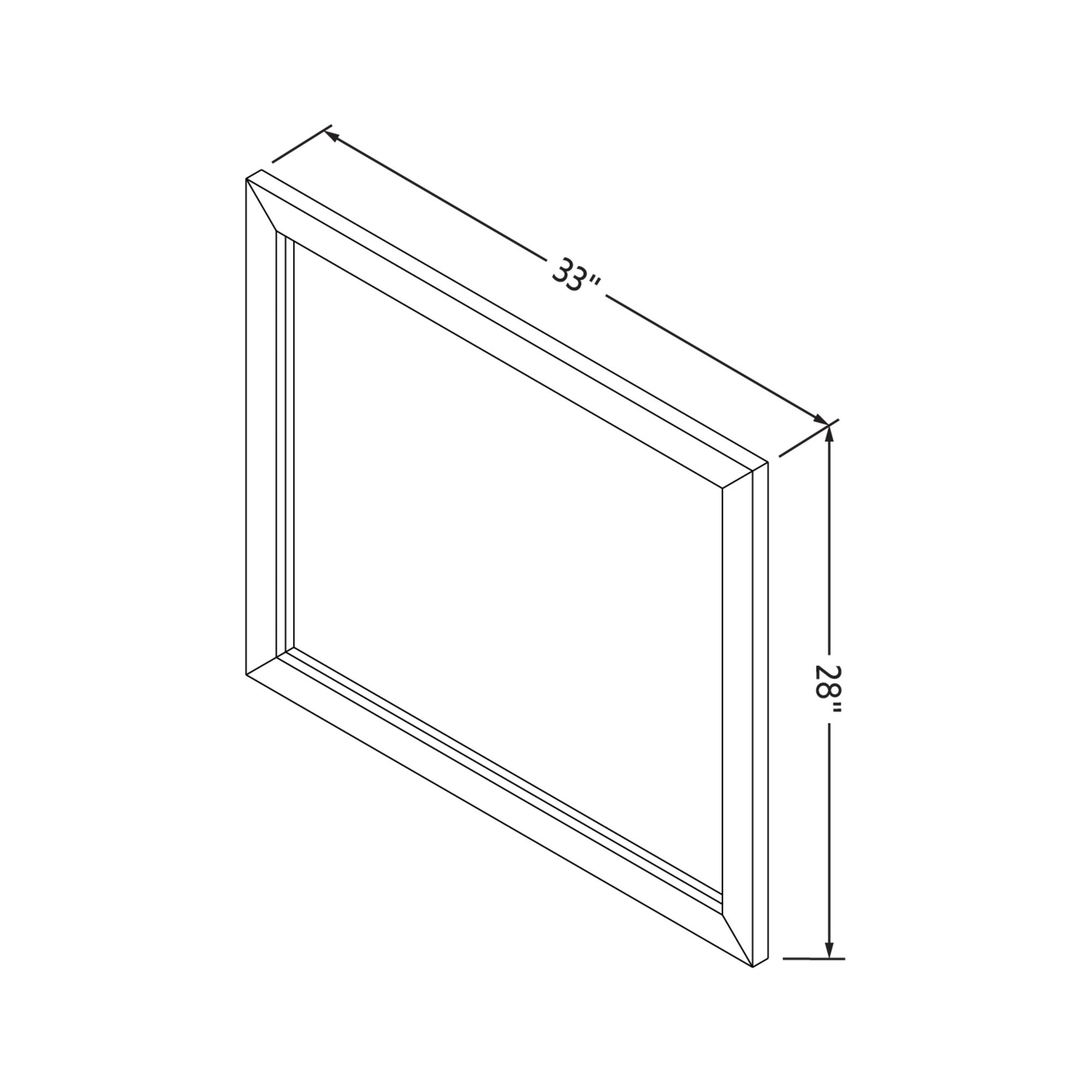 33" W x 1" D x 28" H Forest Green Cade mirror