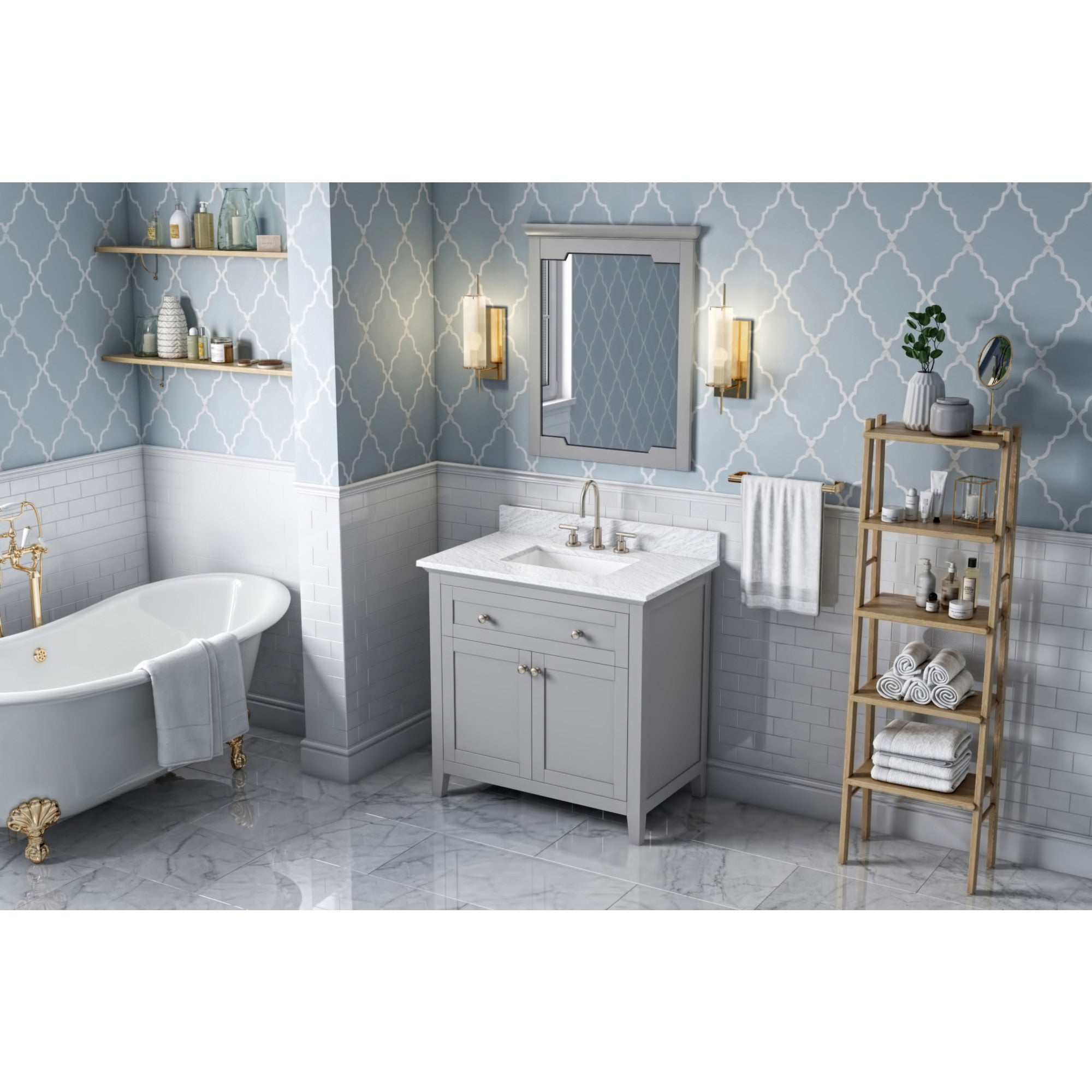 28" W x 1-1/2" D x 34" H Grey Chatham mirror