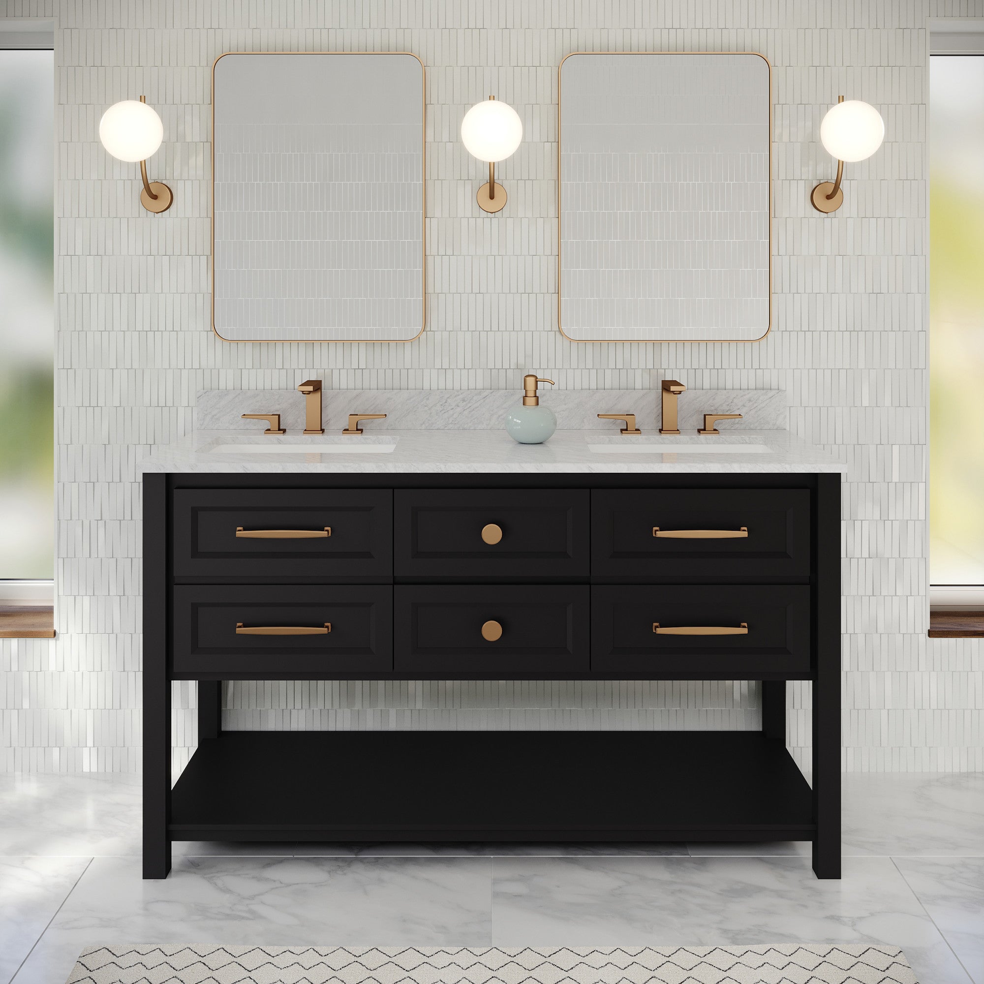 60" Kipling Vanity – Double Bowl – Blue Steel