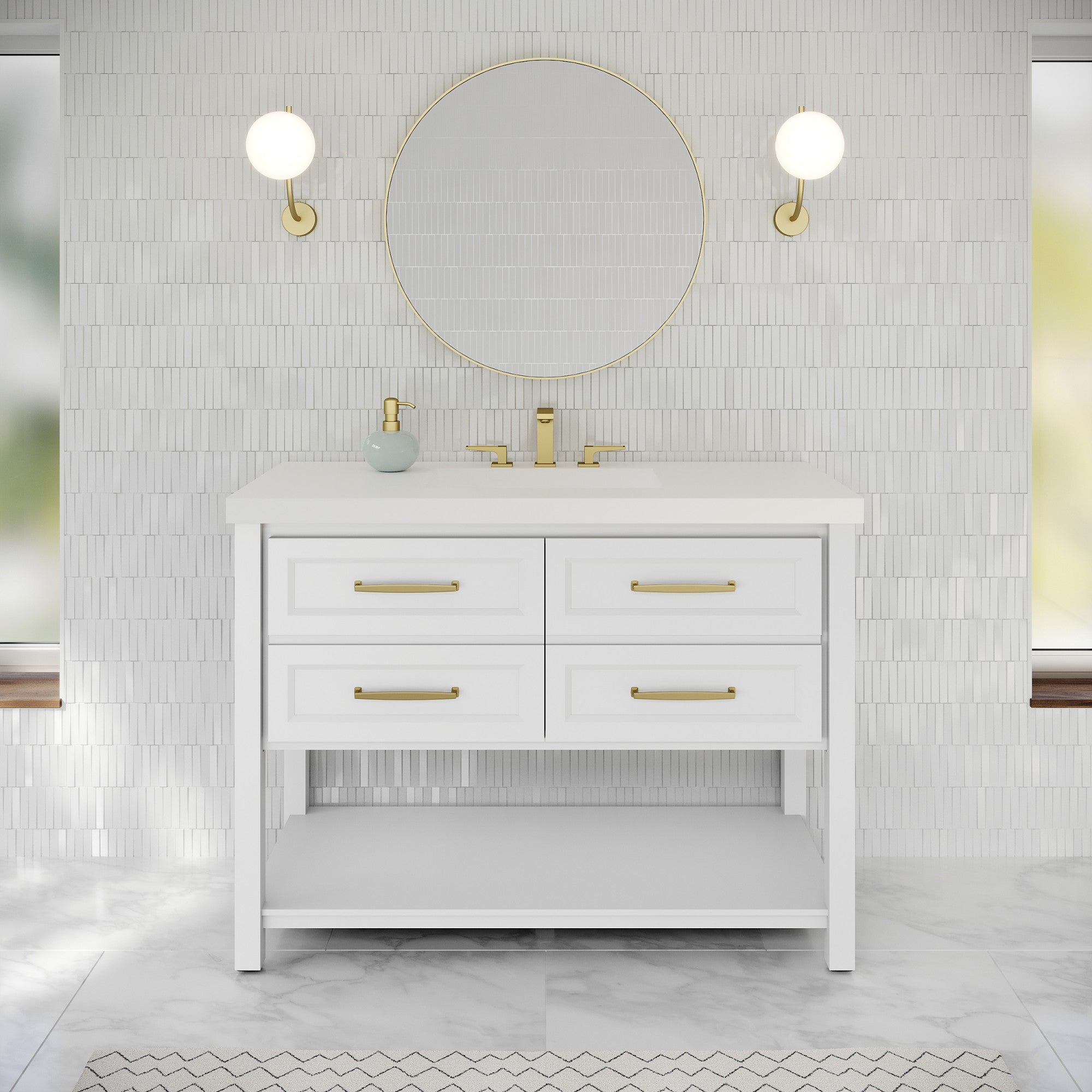 48" Kipling Vanity – White
