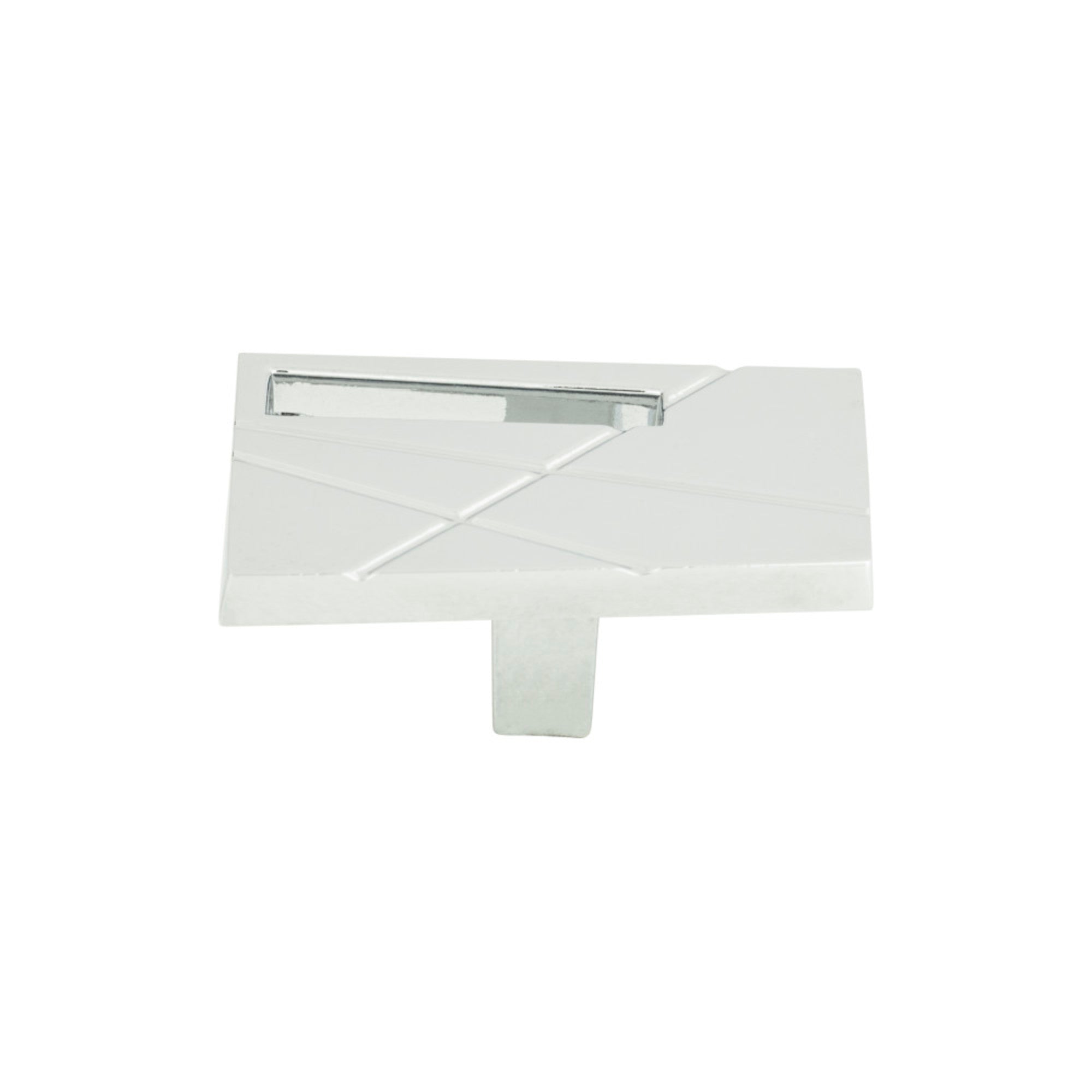 Modernist Left Rectangle Knob - Polished Chrome