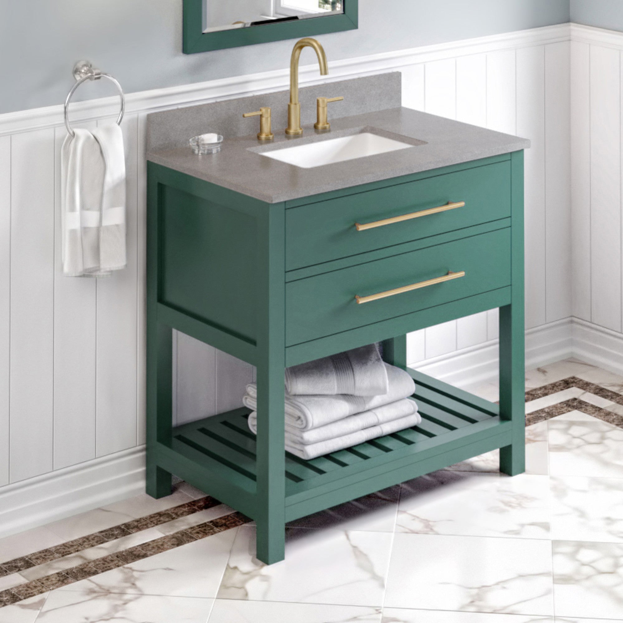 36" Wavecrest Vanity – Forest Green