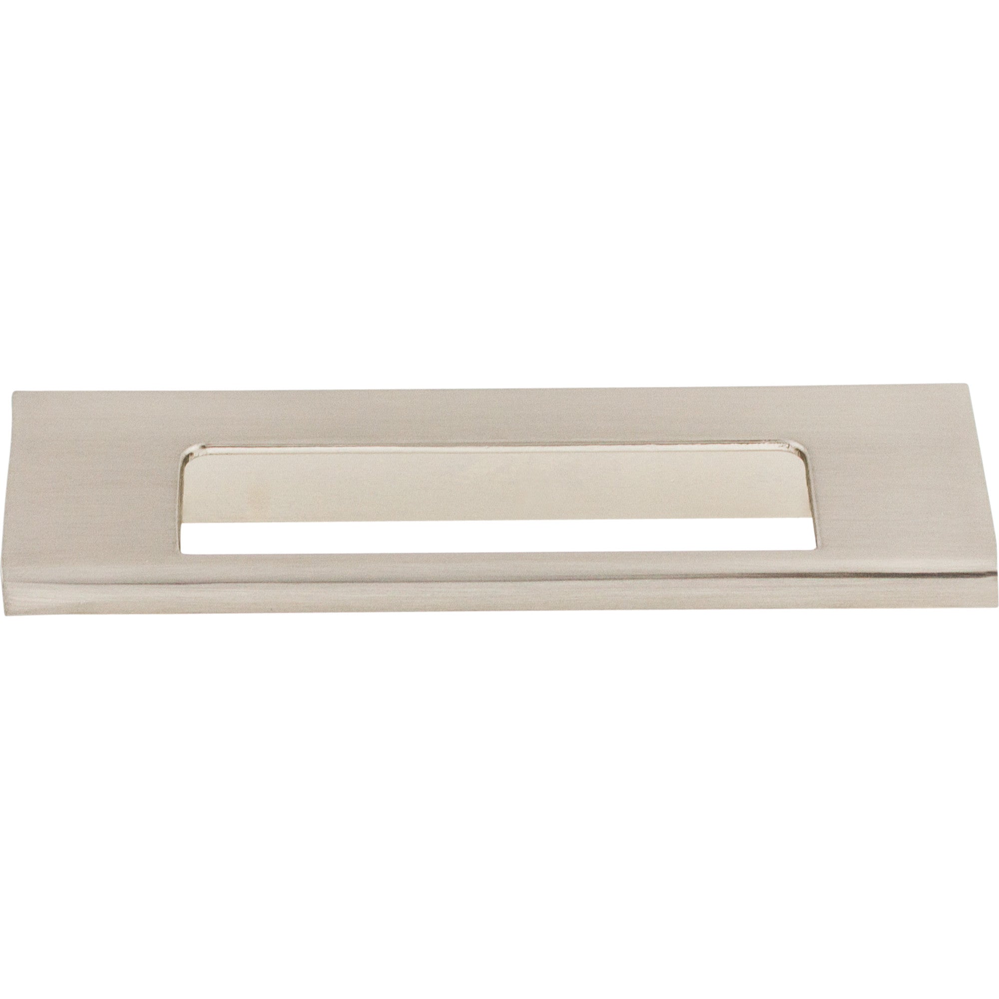 Europa Cut Out 3 3/4" Center to Center Finger Pull - Brushed Satin Nickel
