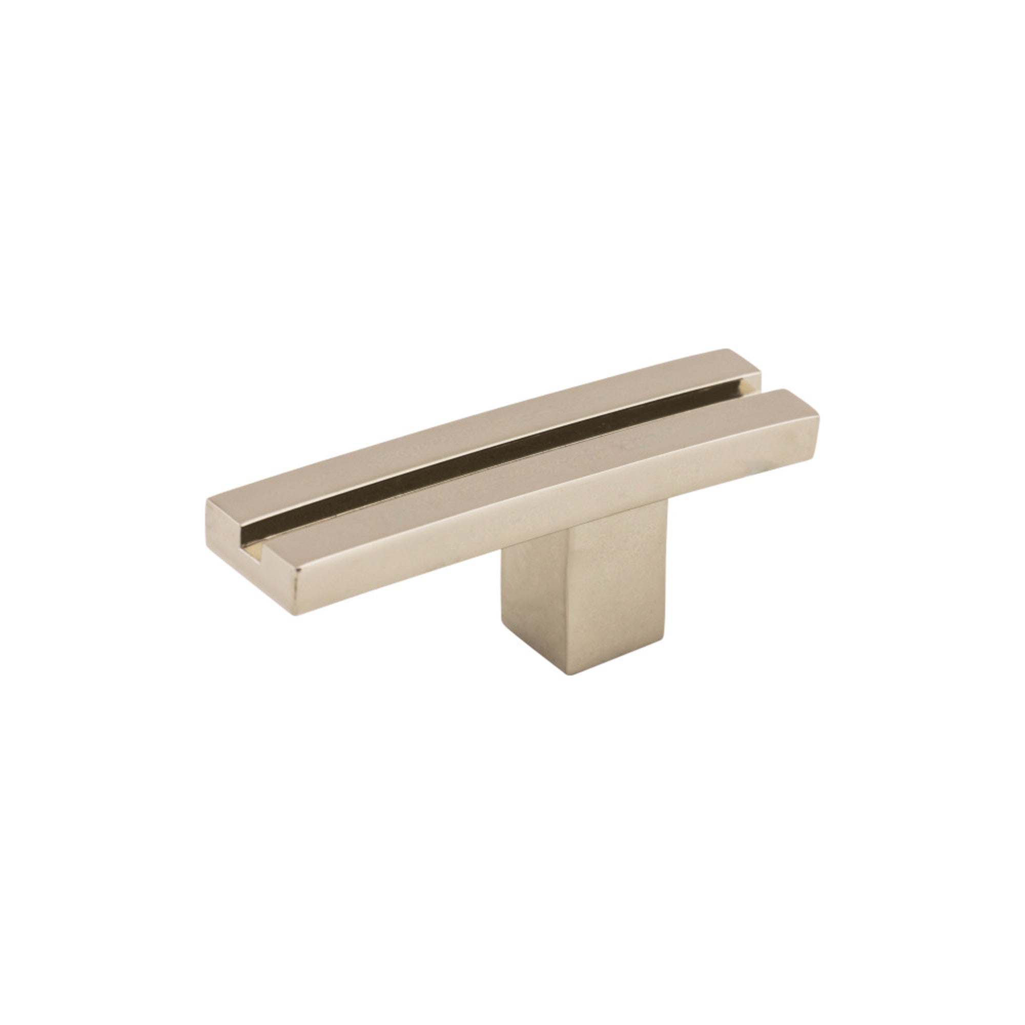 Inset Rail 2 5/8" Length Geometric Knob - Polished Nickel