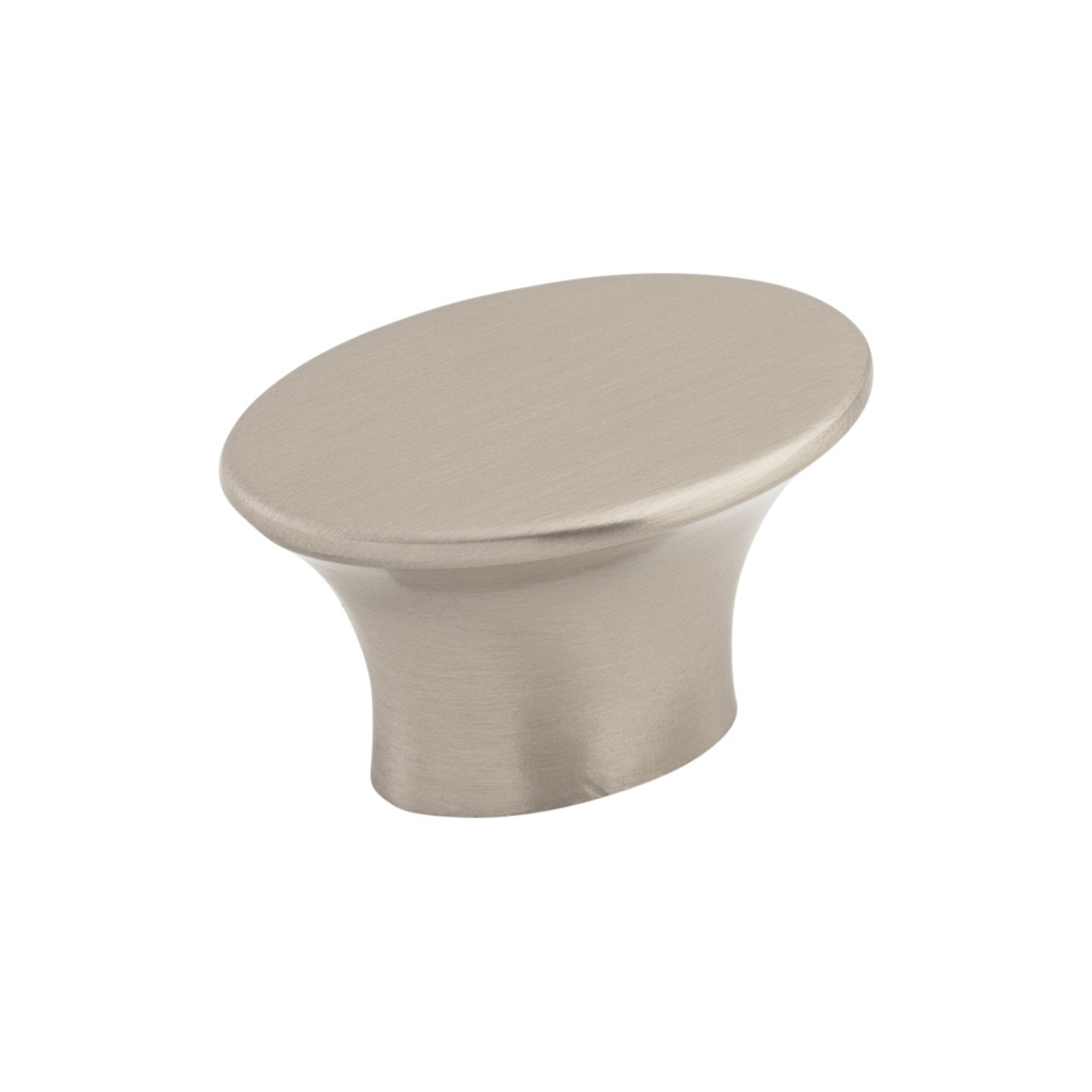 Edgewater 1 1/2" Length Oval Knob - Brushed Satin Nickel