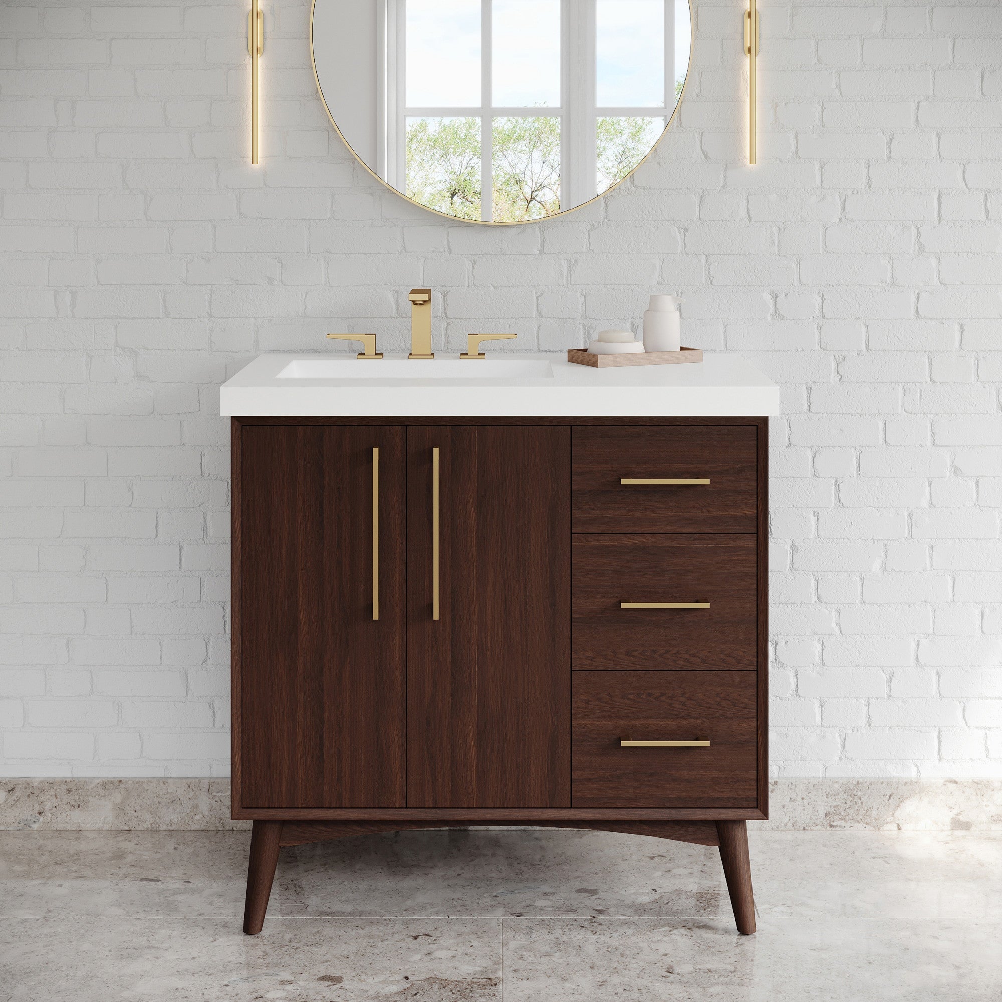 36" Dashwood Vanity – Dark Walnut