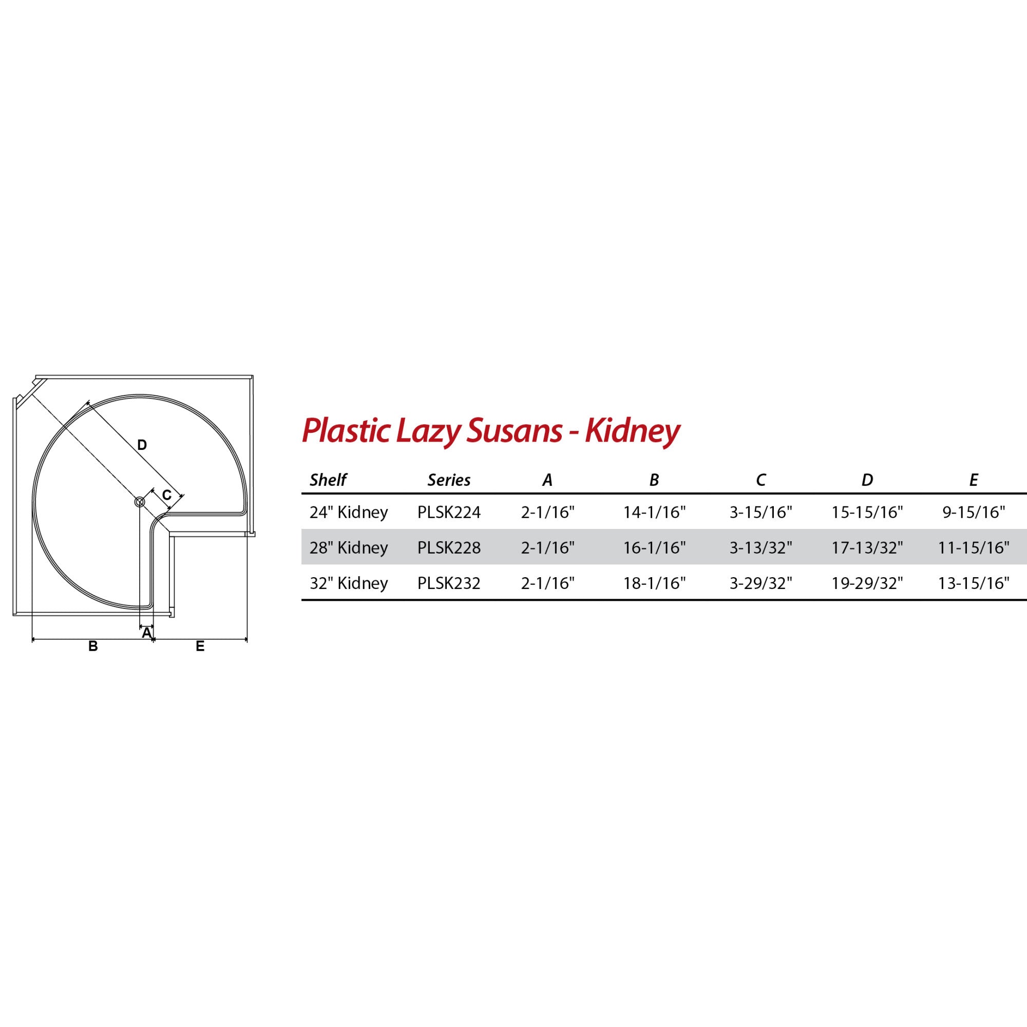 24" Kidney Two-Shelf Plastic Lazy Susan Set