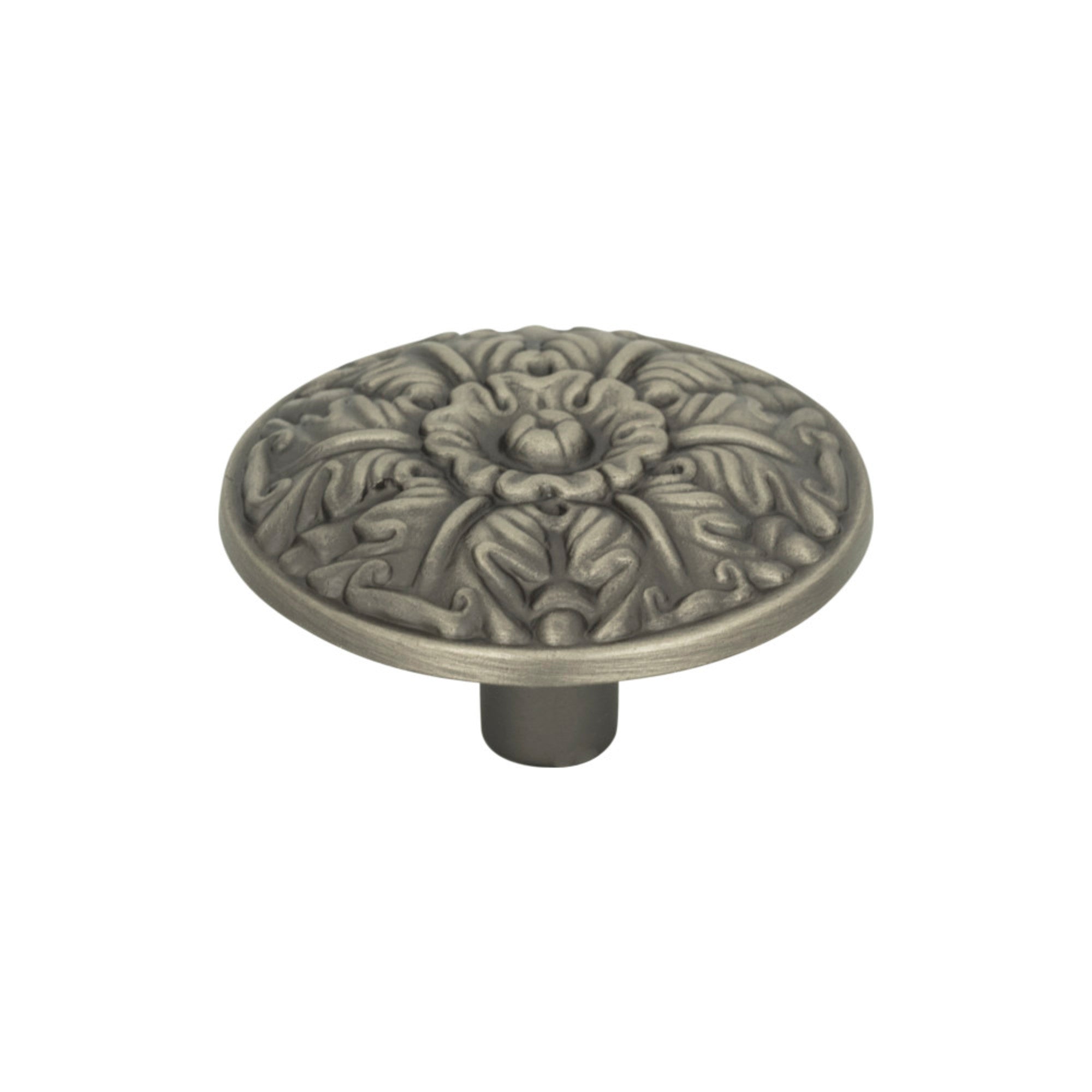 Hammered Medallion 1-1/ Round Knob - Pewter