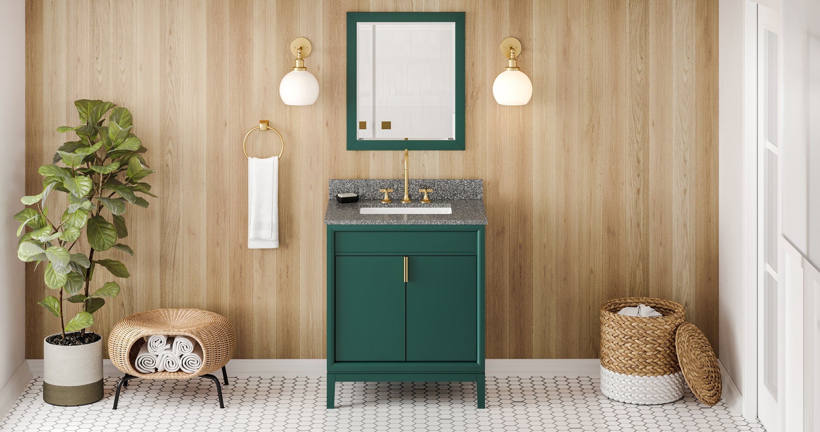30" Theodora Vanity – Forest Green