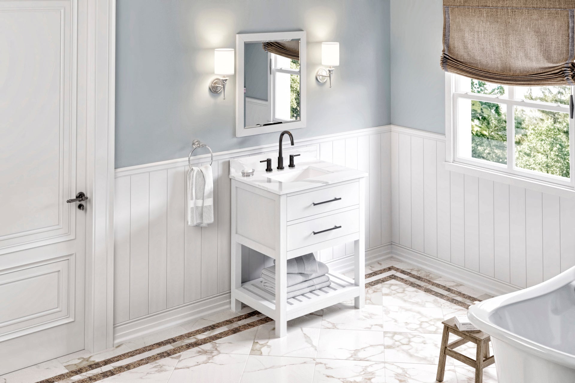 30" Wavecrest Vanity – White