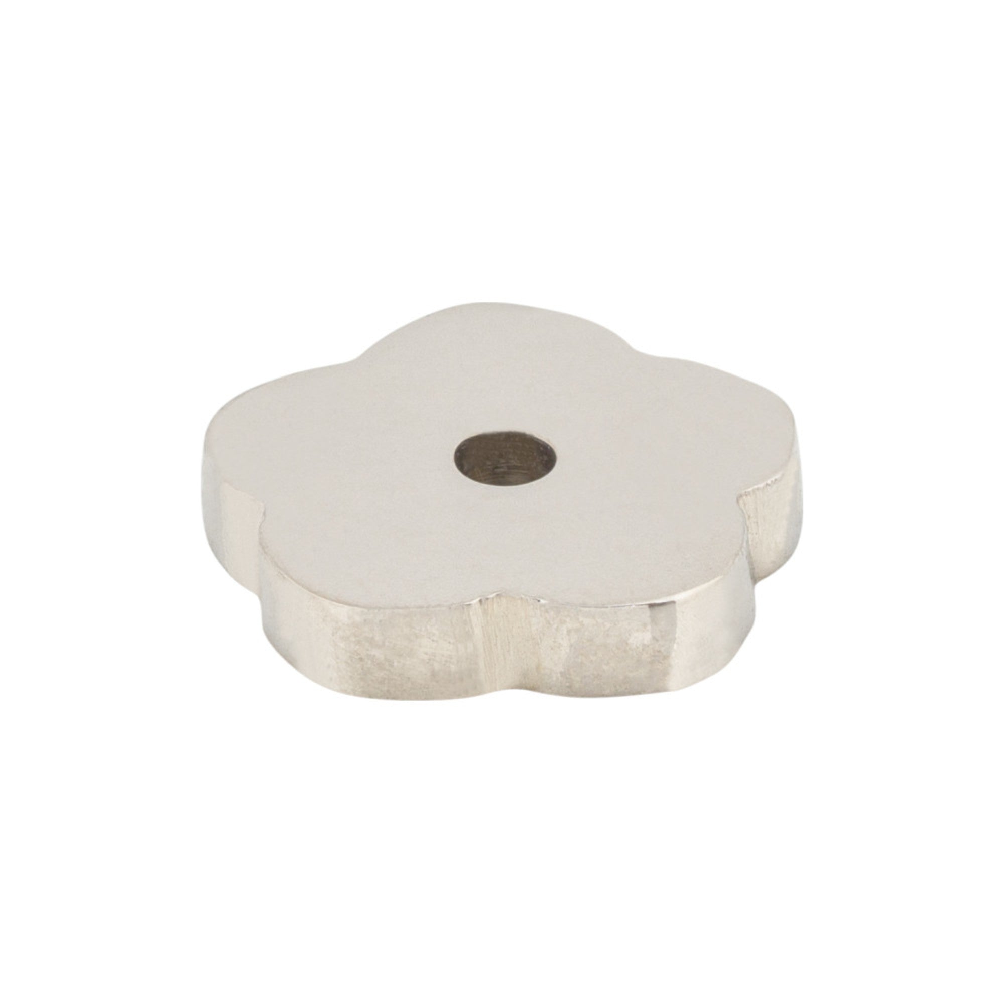 Aspen II Flower Knob Backplate - Polished Nickel