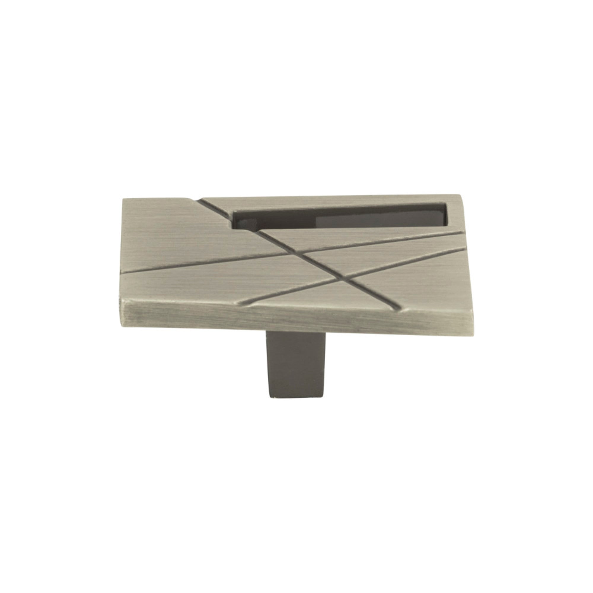 Modernist Right Rectangle Knob - Brushed Nickel