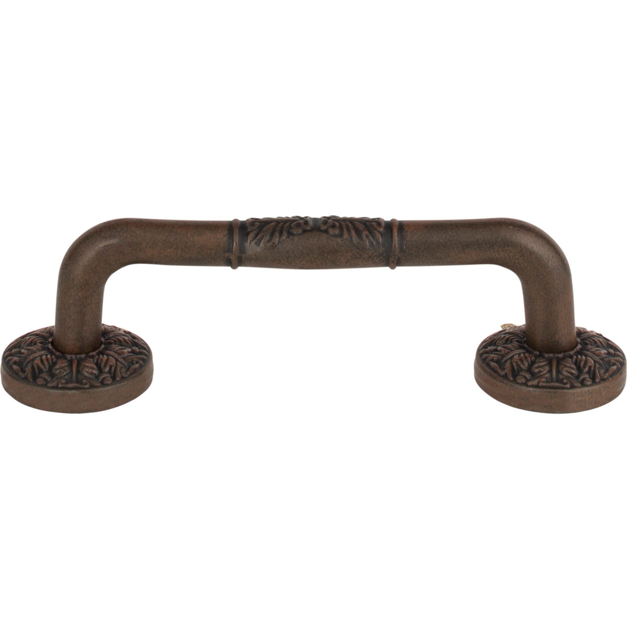 Hammered Medallion Bar Pull - Rust