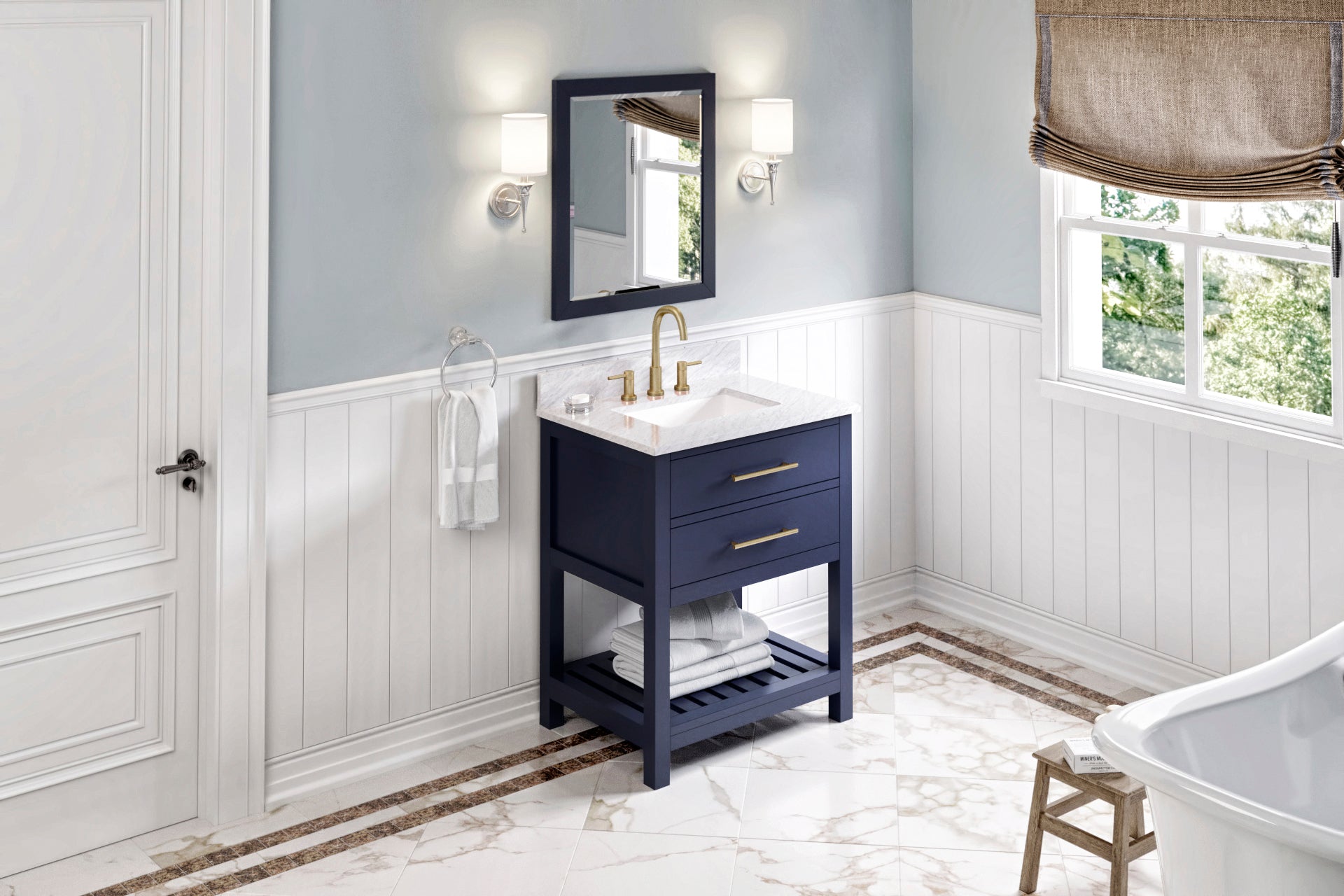 22" W x 1" D x 28" H Hale Blue Cade mirror