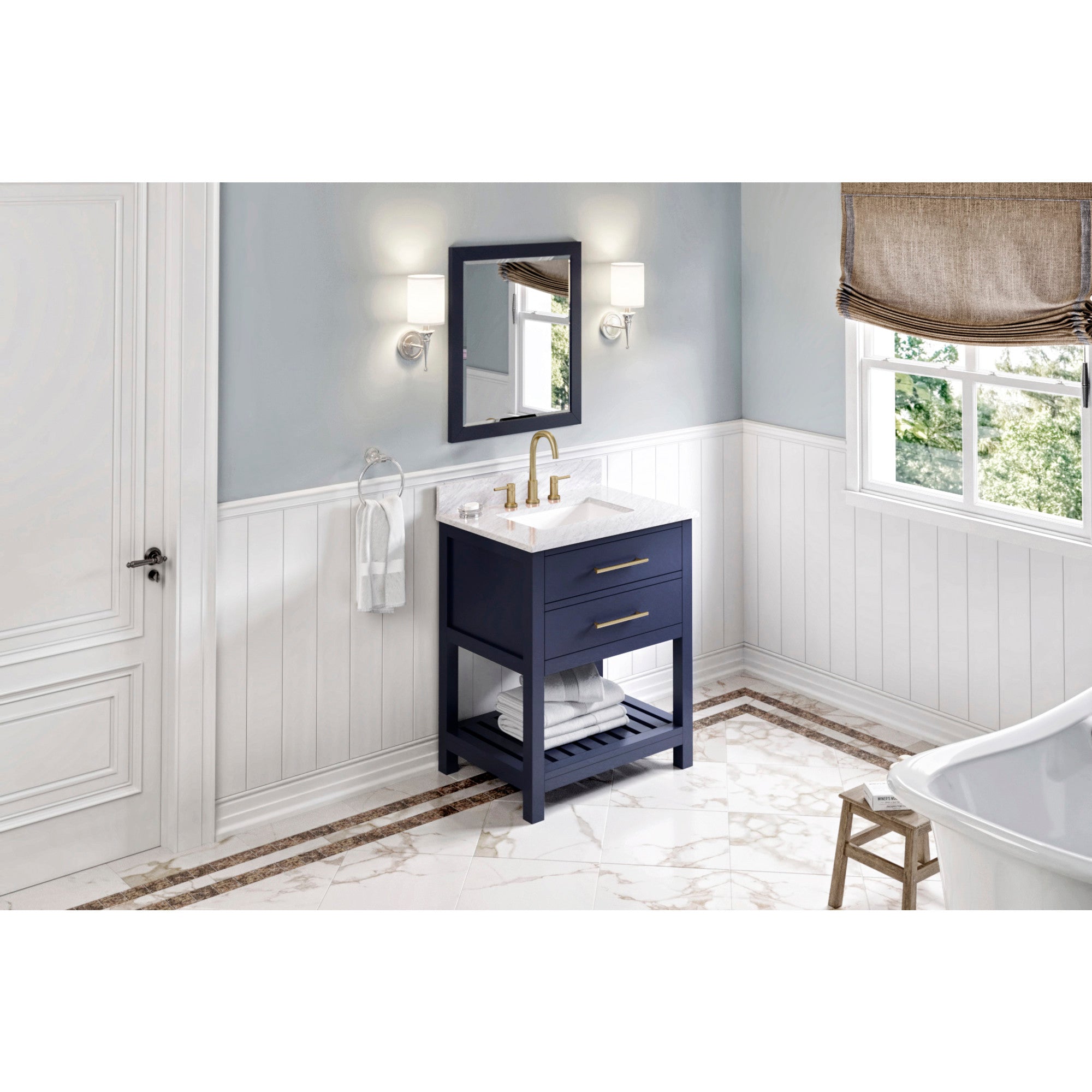 24 W x 1" D x 28" H Hale Blue Cade mirror