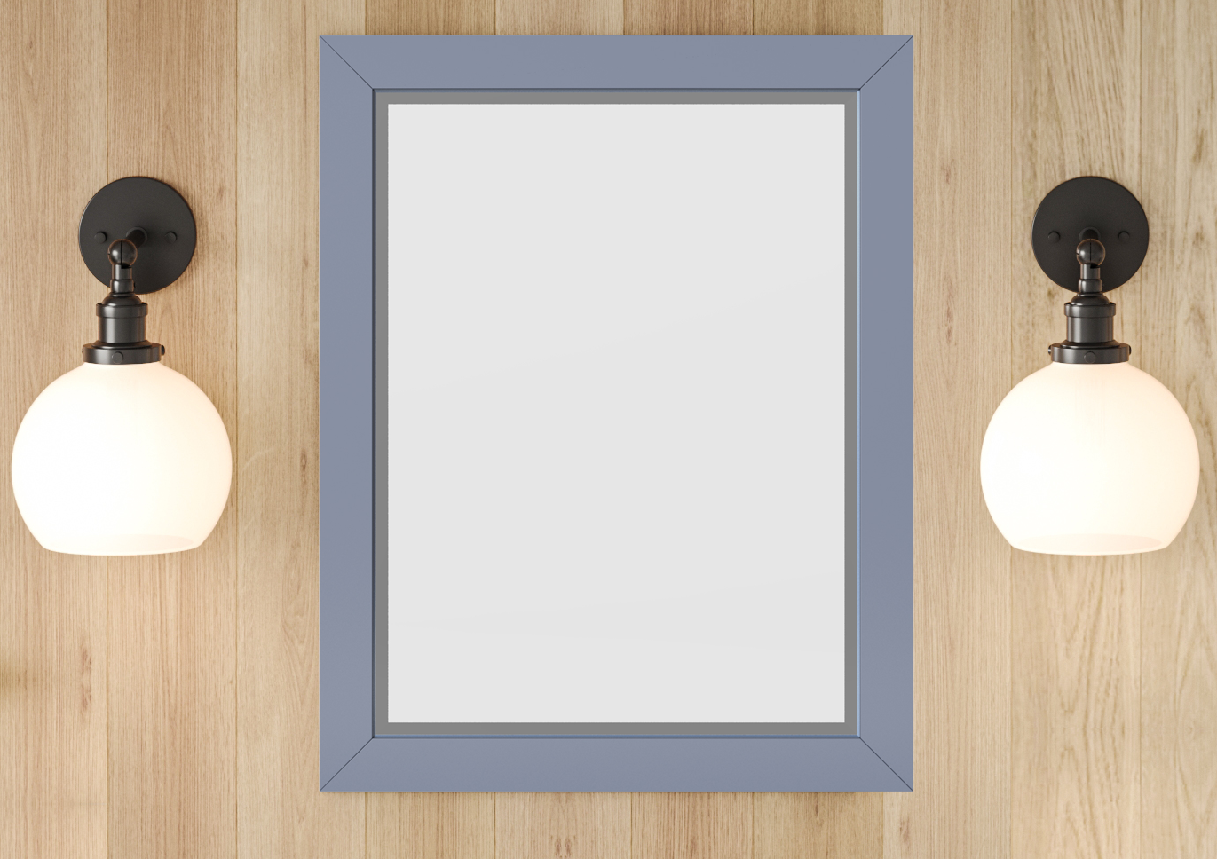 22" W x 1" D x 28" H Blue Steel Cade mirror