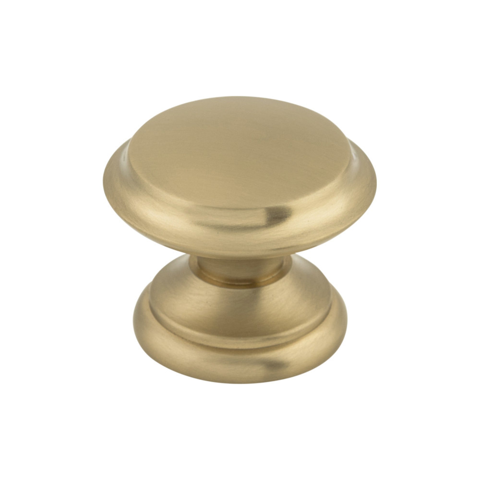 Flat Top Round Knob - Brushed Bronze