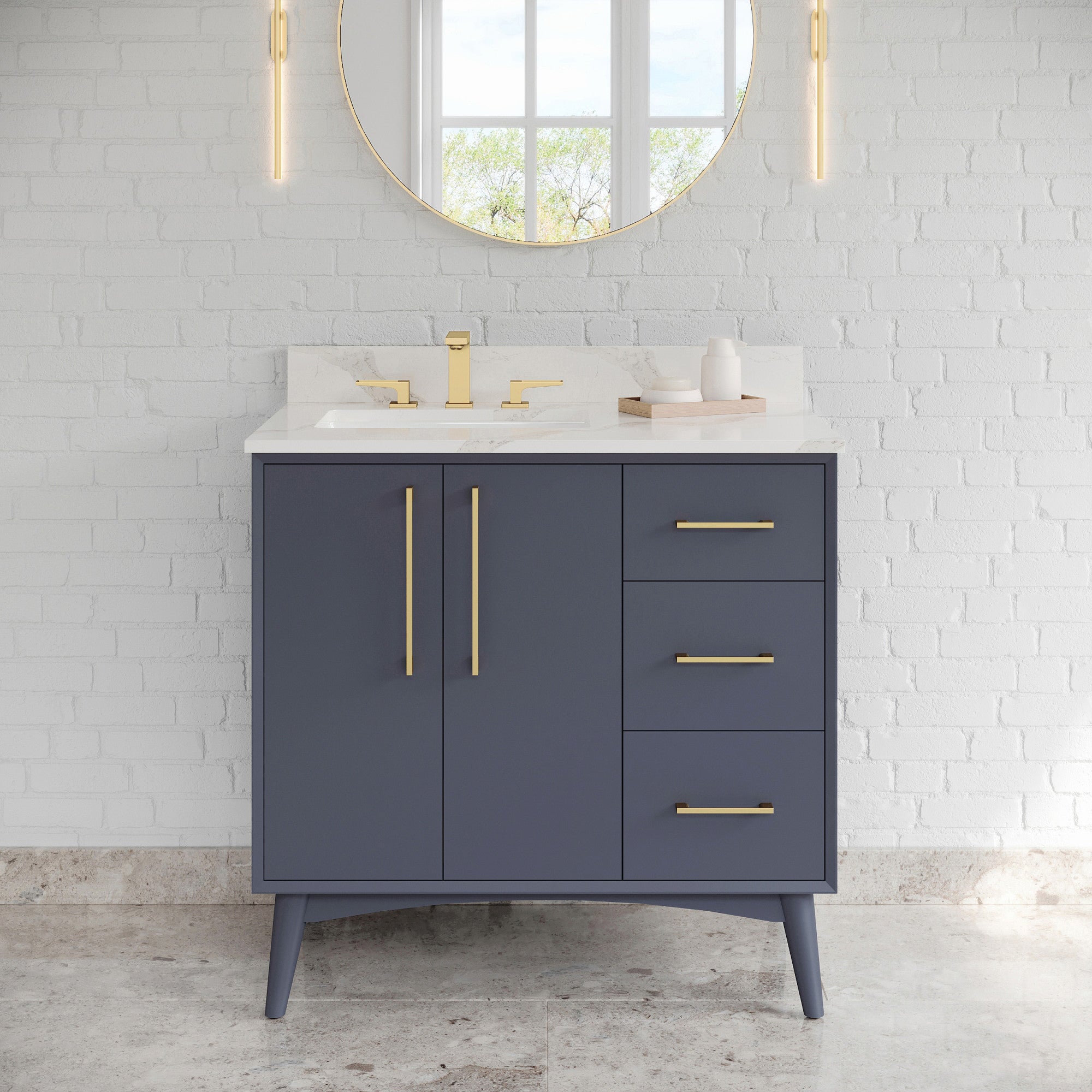 36" Dashwood Vanity – Blue Steel