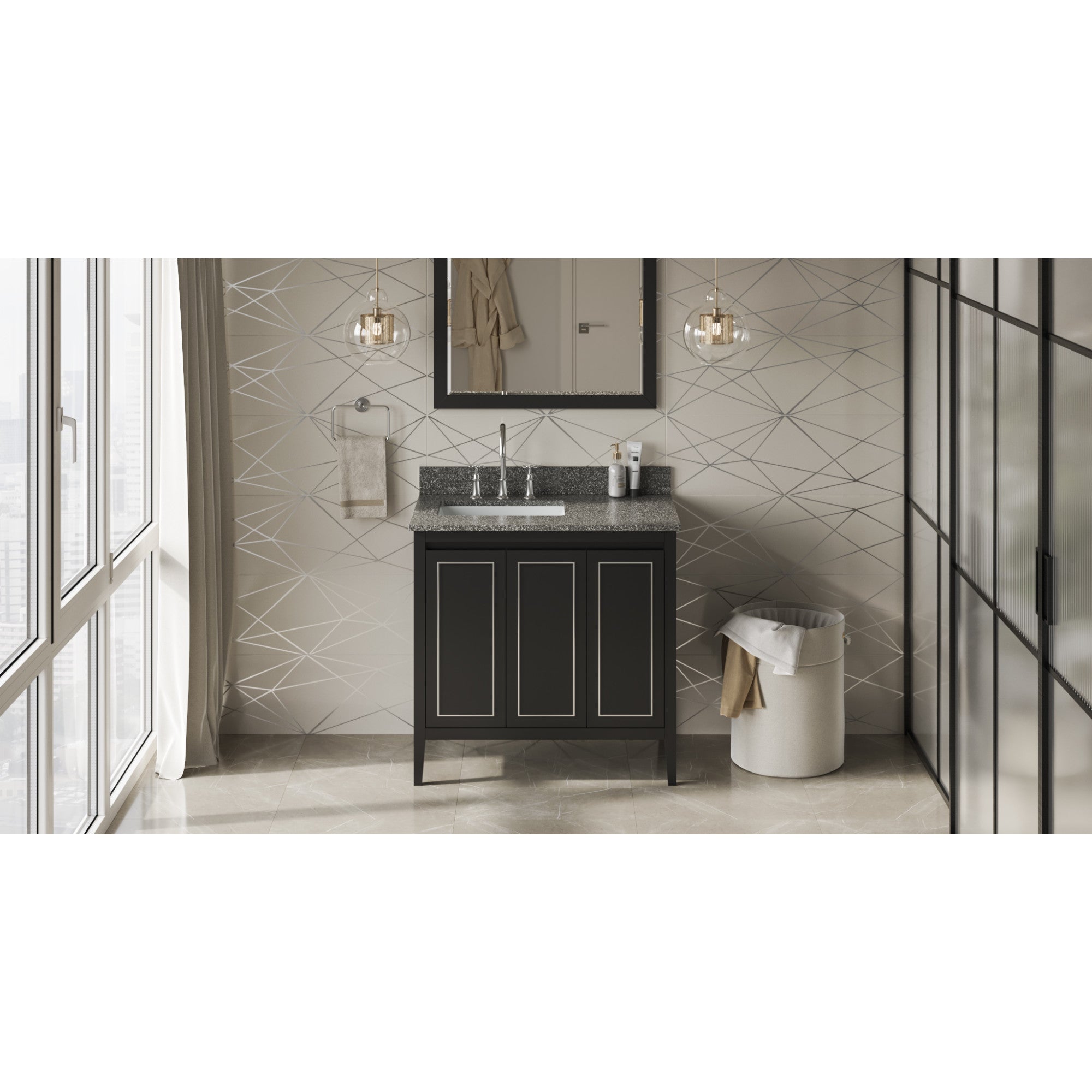 36" Percival Vanity – Left Offset – Black