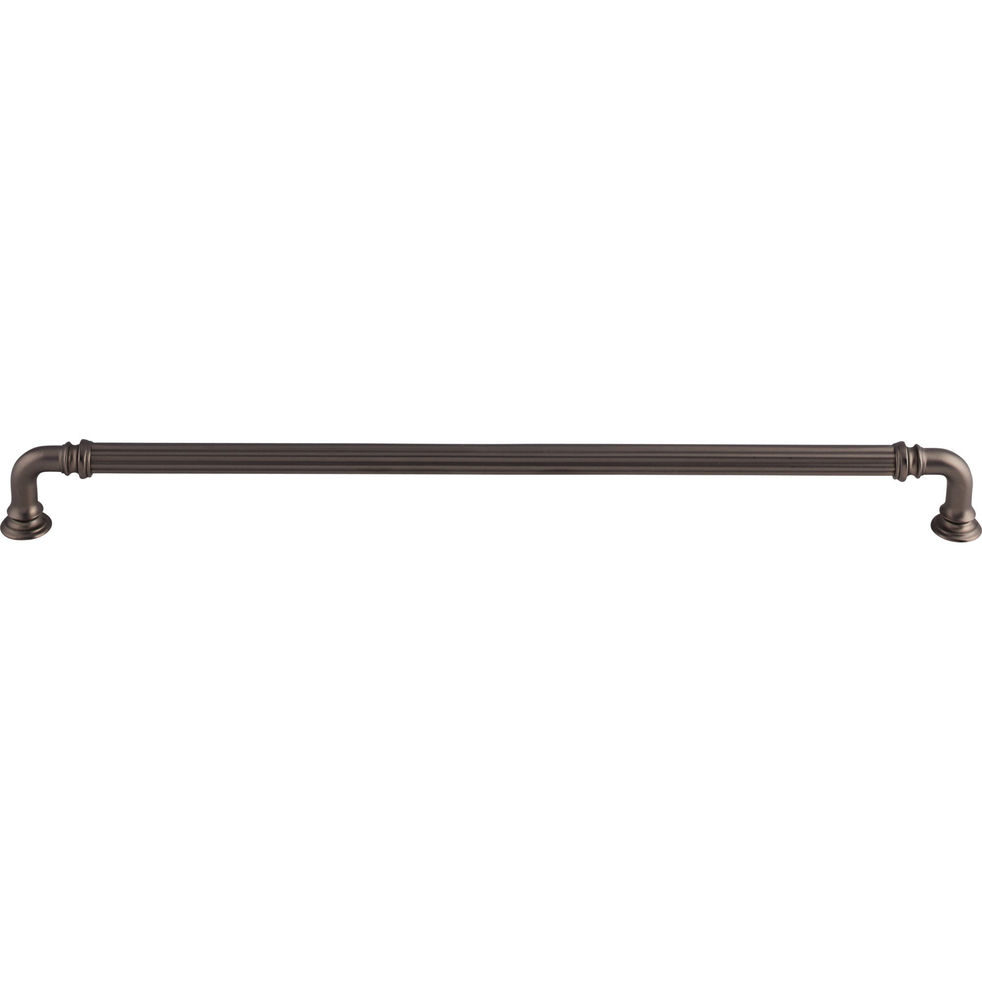 Reeded 12" Center to Center Bar Pull - Ash Gray