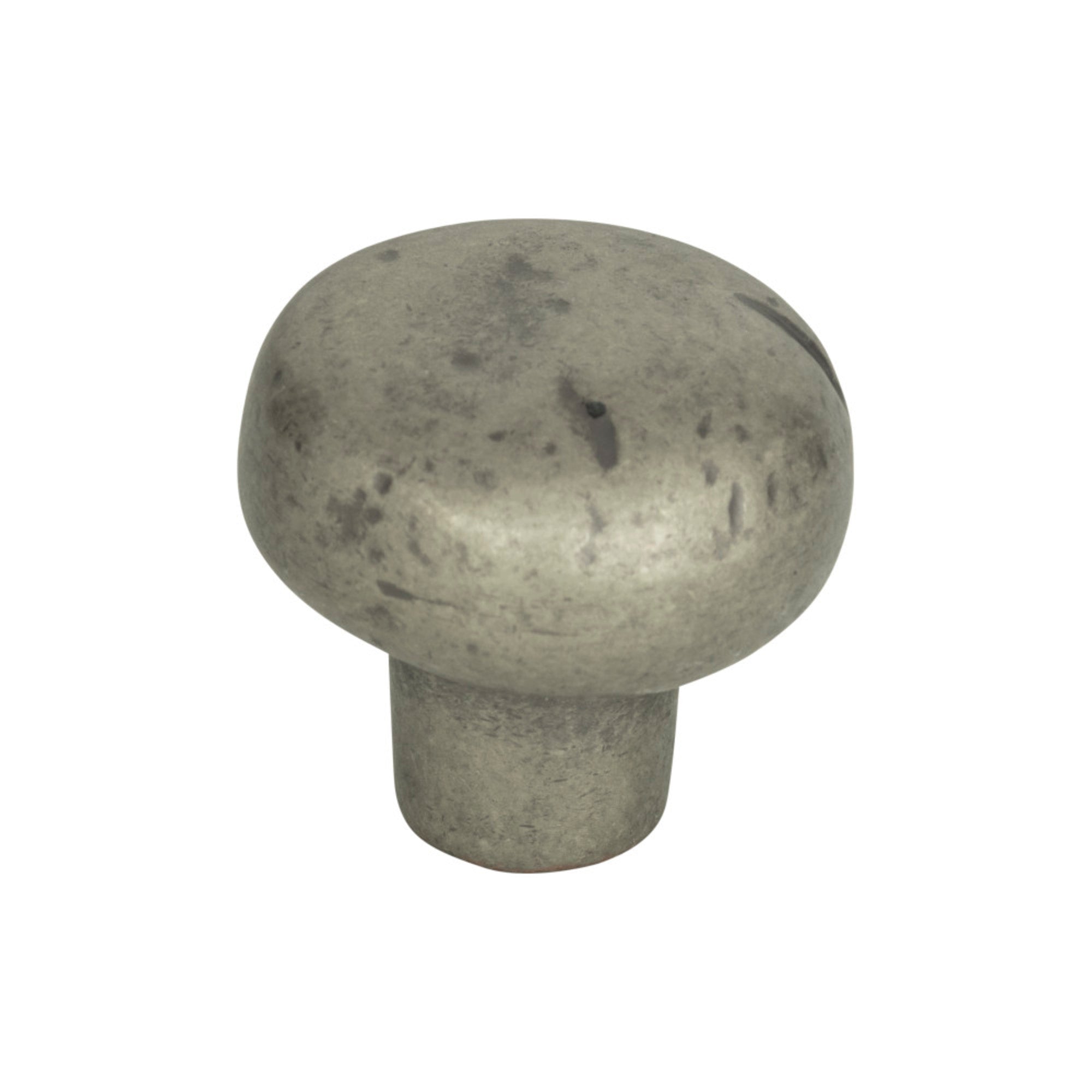Distressed Round Knob - Pewter