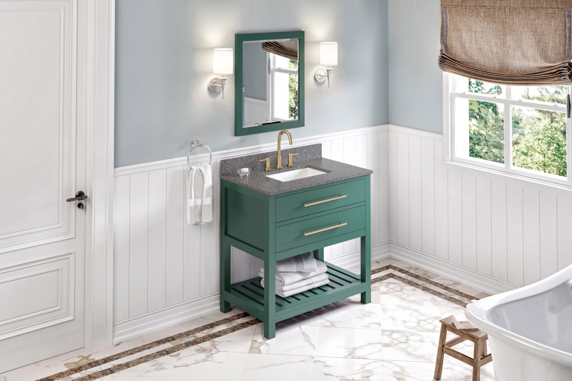 36" Wavecrest Vanity – Forest Green