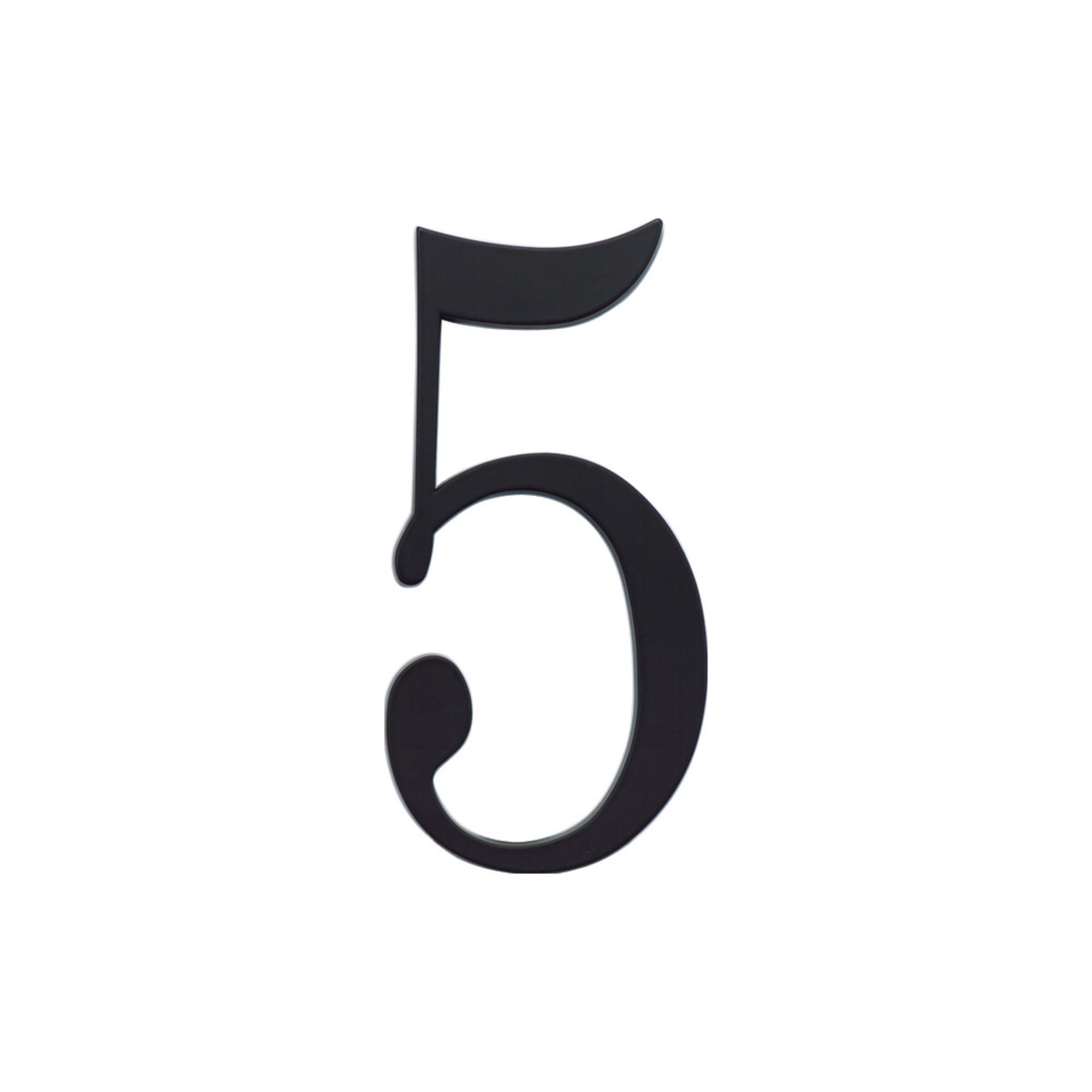 Traditionalist 6" H  House Number - Matte Black