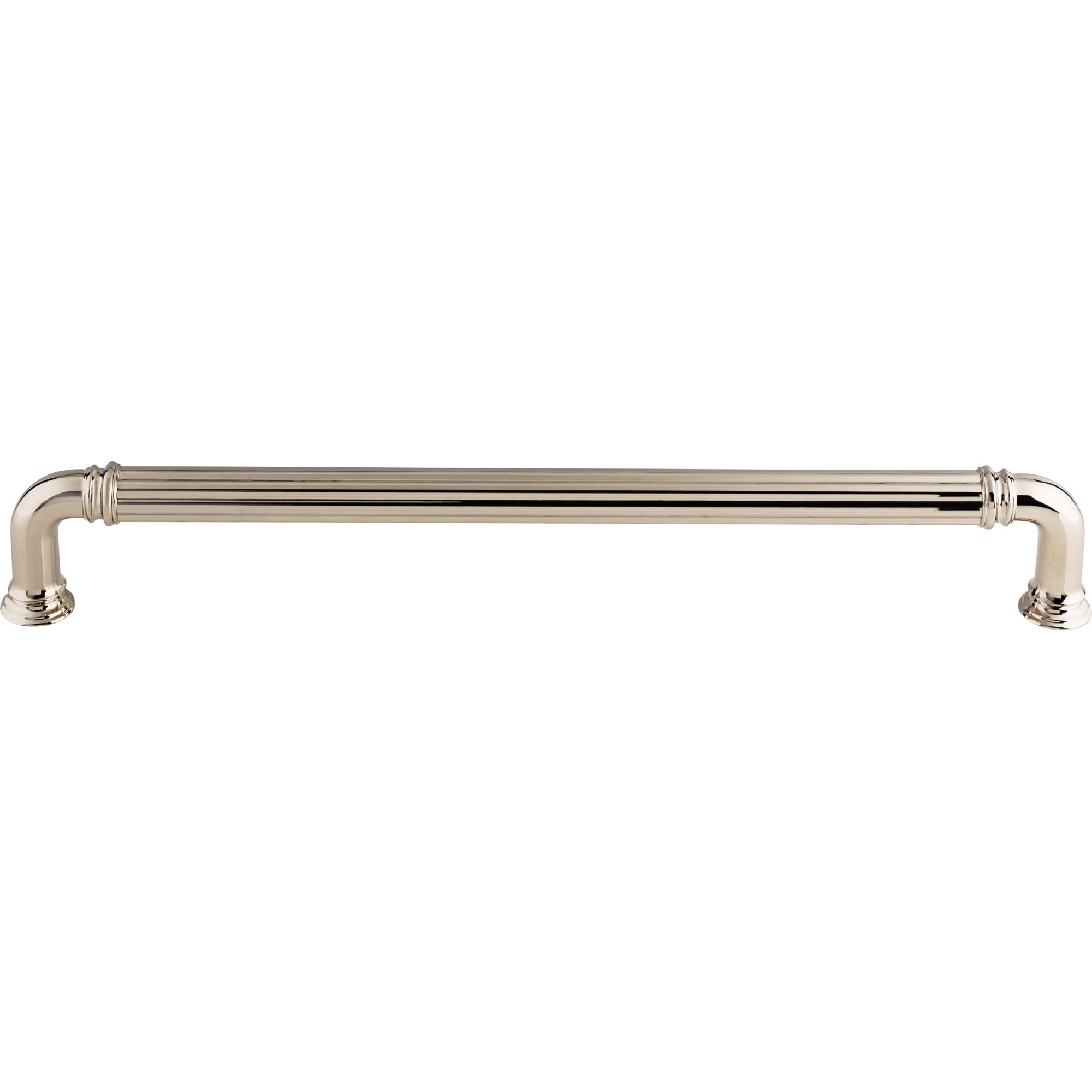 Reeded 12" Center to Center Appliance Pull - Polished Nickel
