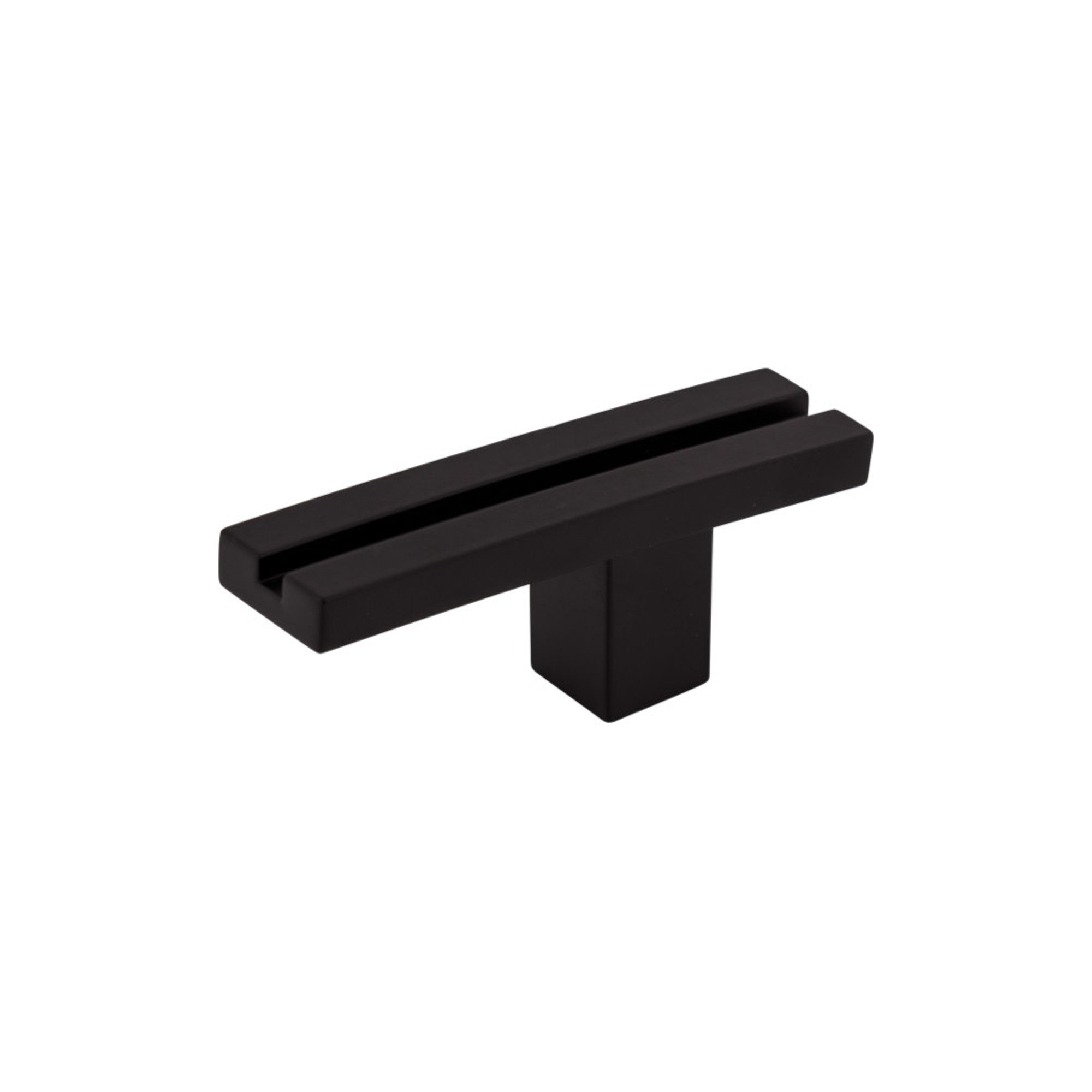 Inset Rail 2 5/8" Length Geometric Knob - Flat Black