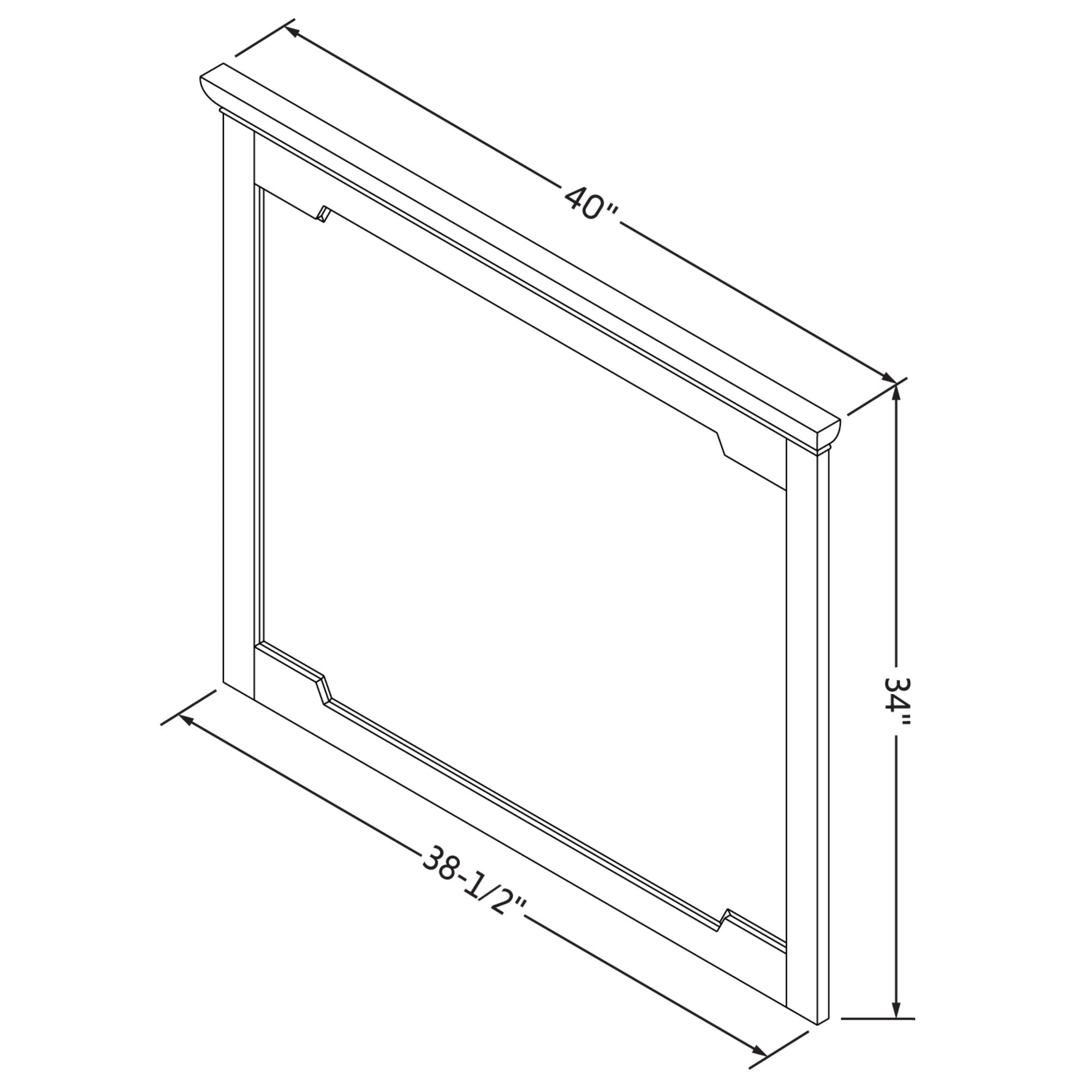 40" W x 1-1/2" D x 34" H Hale Blue Chatham mirror