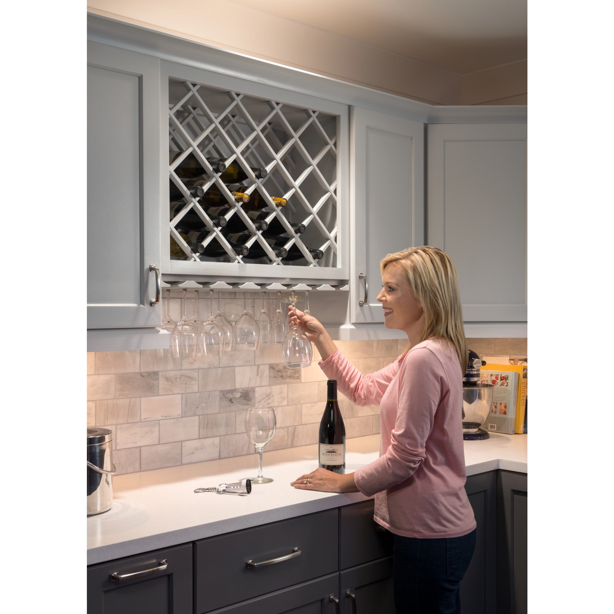 45" H x 25" W Maple Wine Bottle Lattice