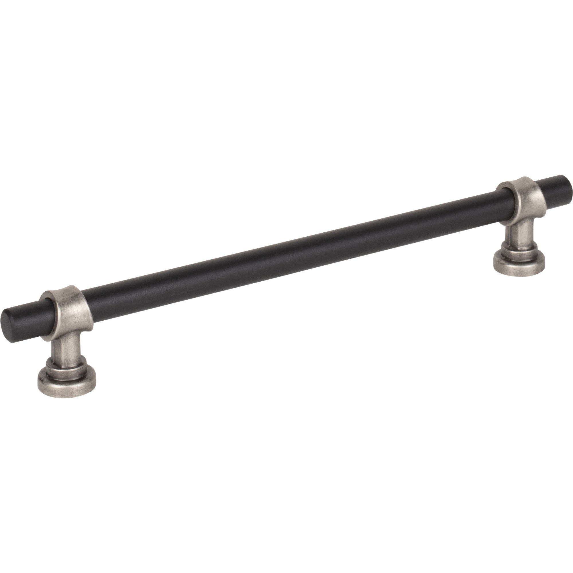 Bit 7 9/16" Center to Center Bar Pull - Flat Black and Pewter Antique