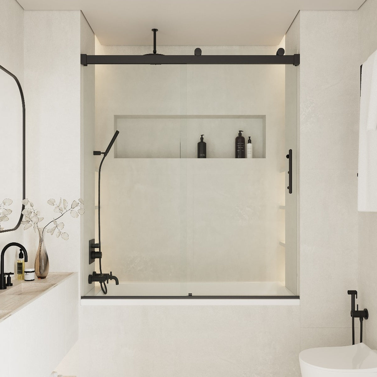 Seawin Nexo Sliding Bathtub Door installed view