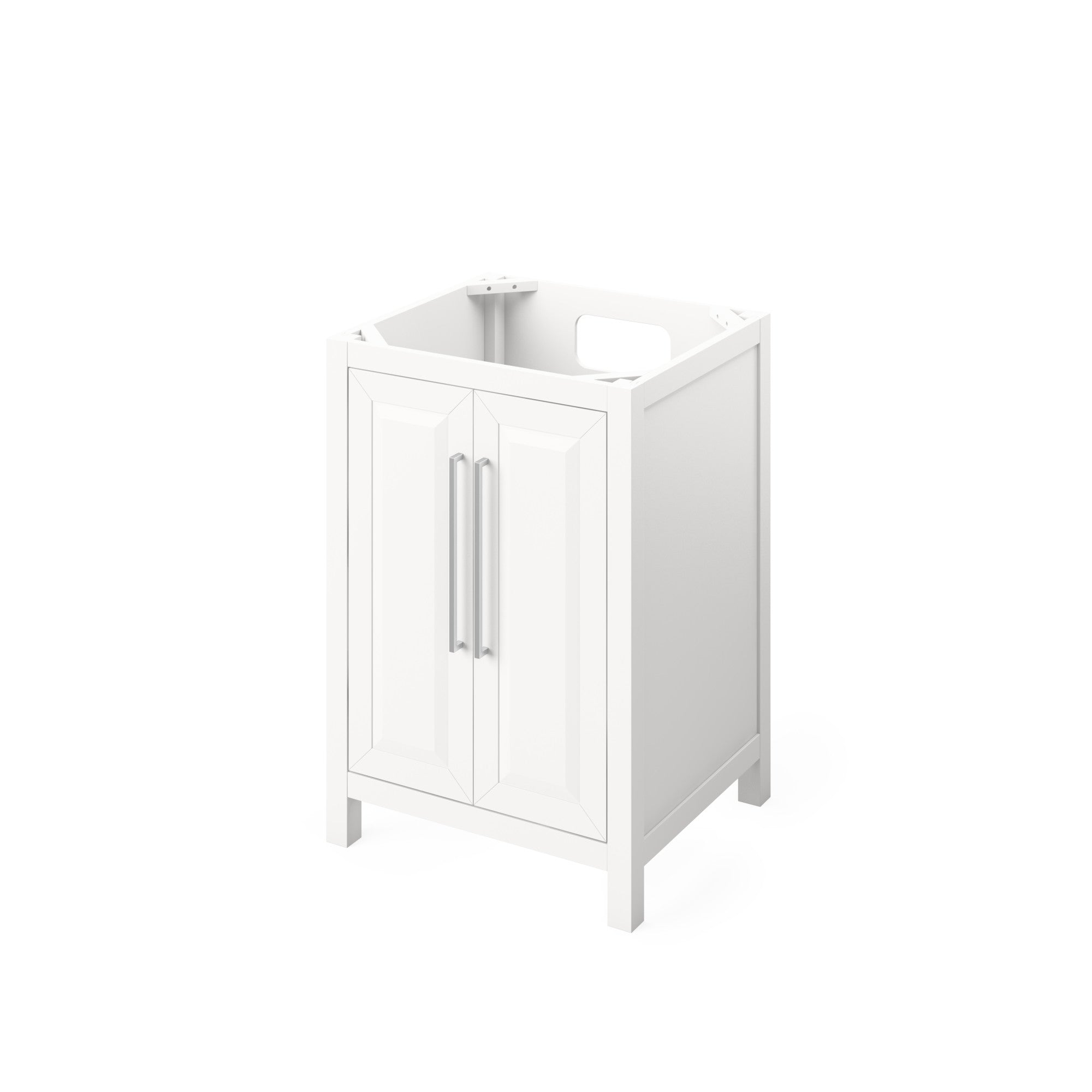 24" White Cade Vanity, Calacatta Vienna Quartz Vanity Top, undermount rectangle bowl