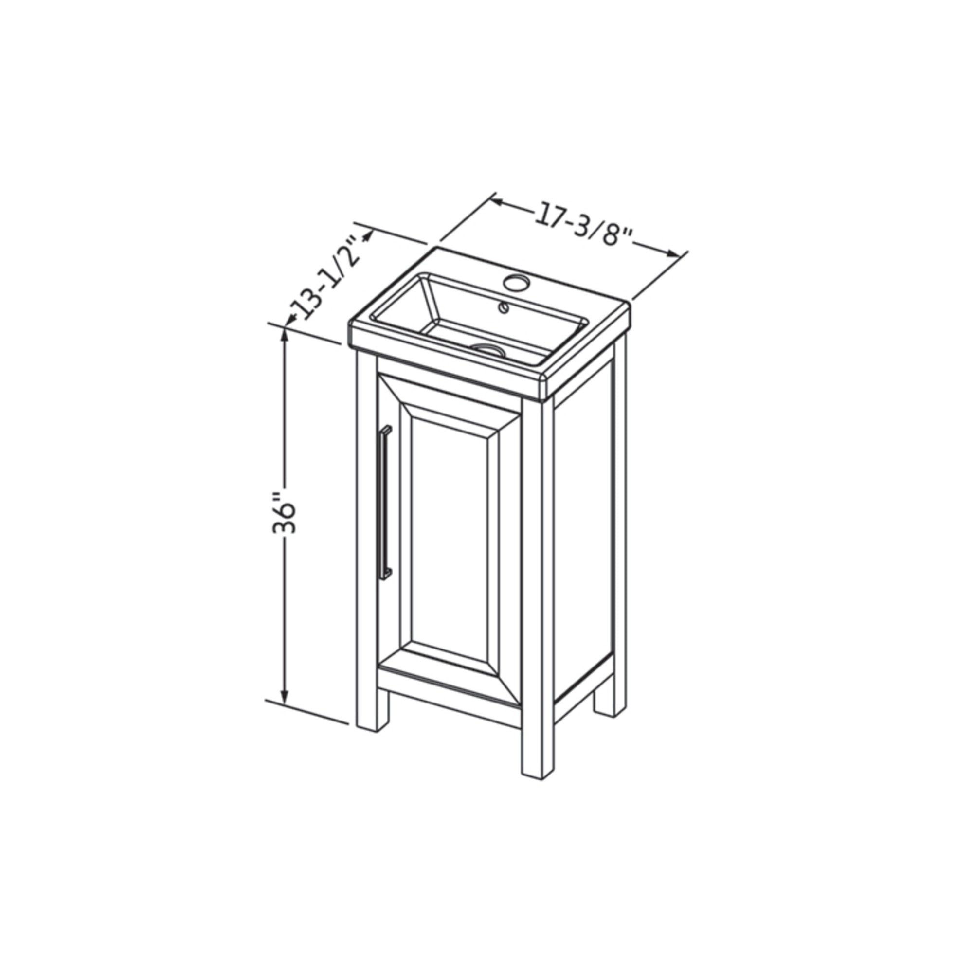 18" White Cade Vanity
