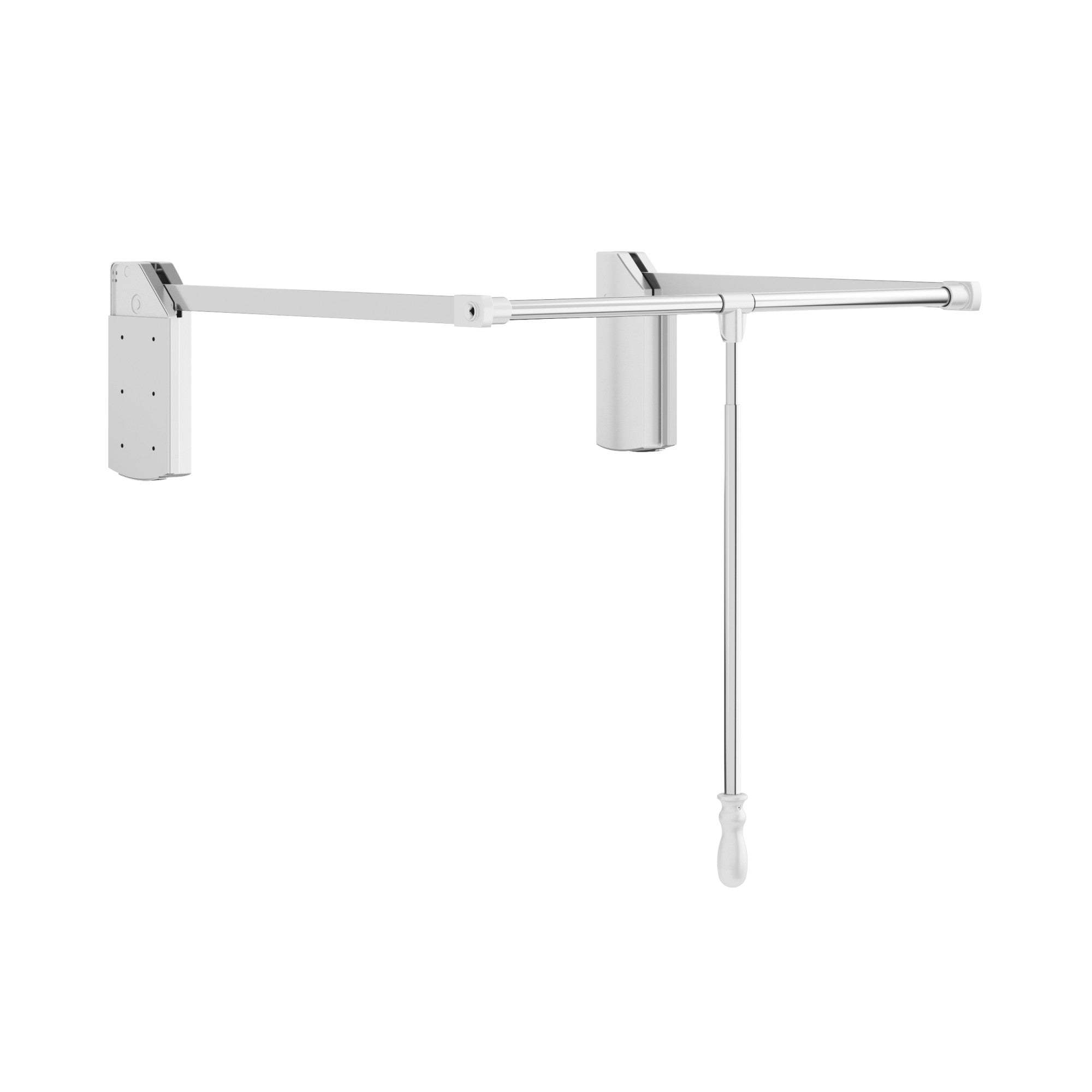 Polished Chrome Soft-close Expandable Wardrobe Lift for 33" - 48" Openings