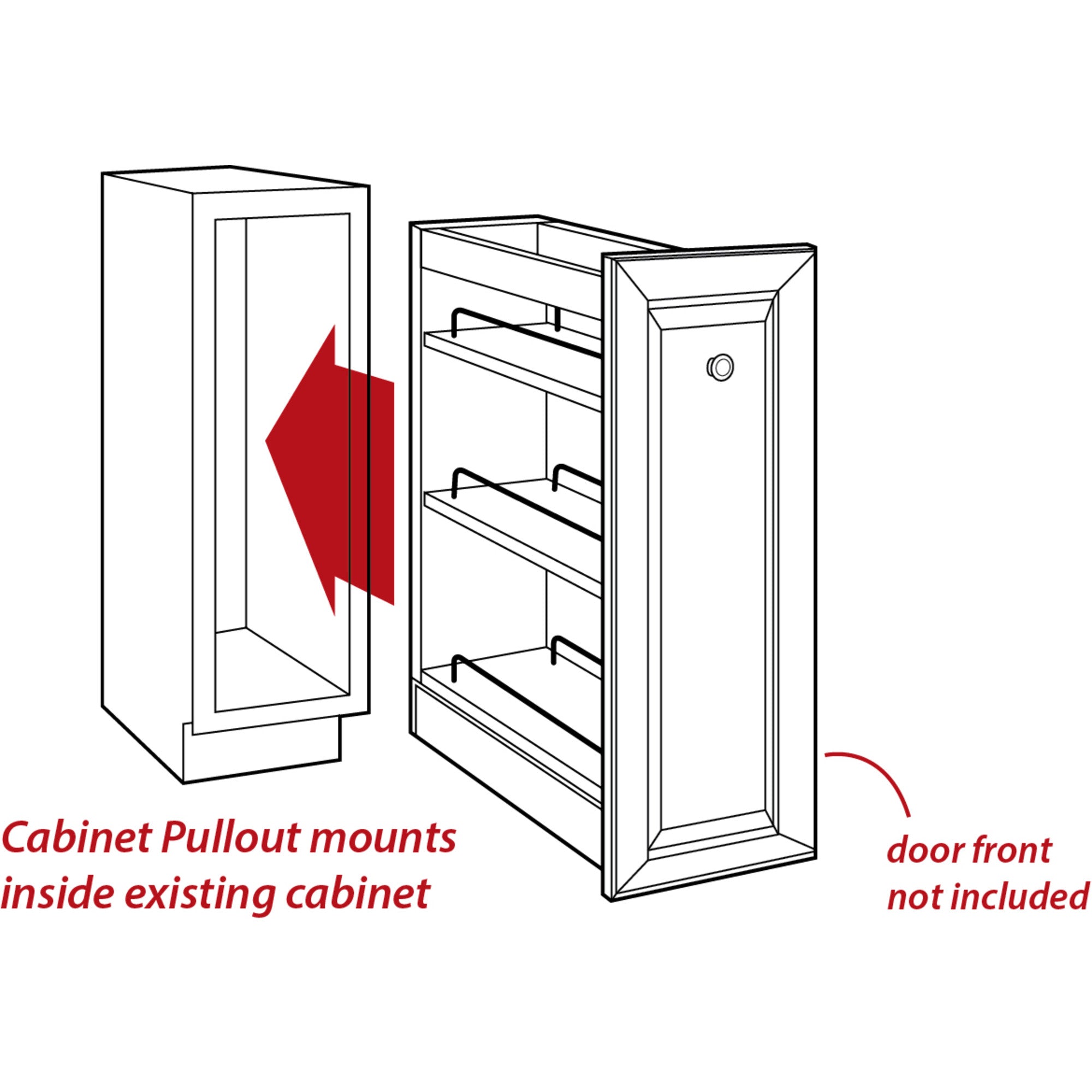 5" Wide 32" Tall "No Wiggle" Soft-close Wall Pullout