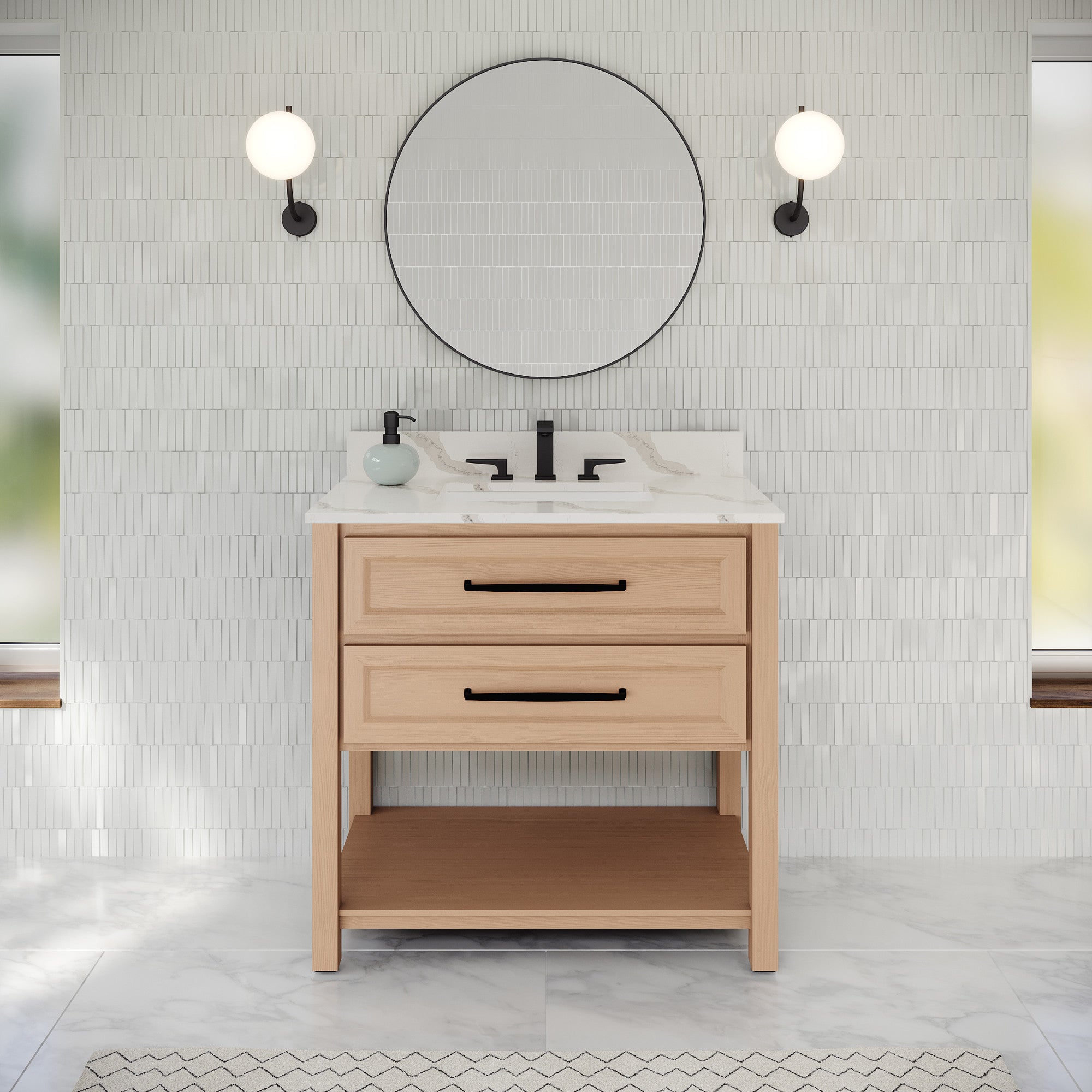 36" Kipling Vanity – Natural Oak