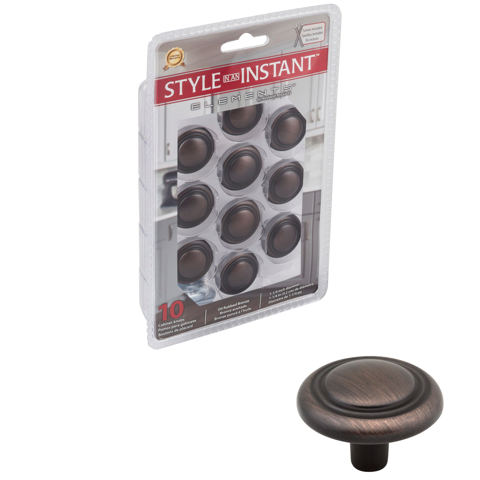 Retail Pack Hardware 1-1/4" Diameter Mushroom Knob