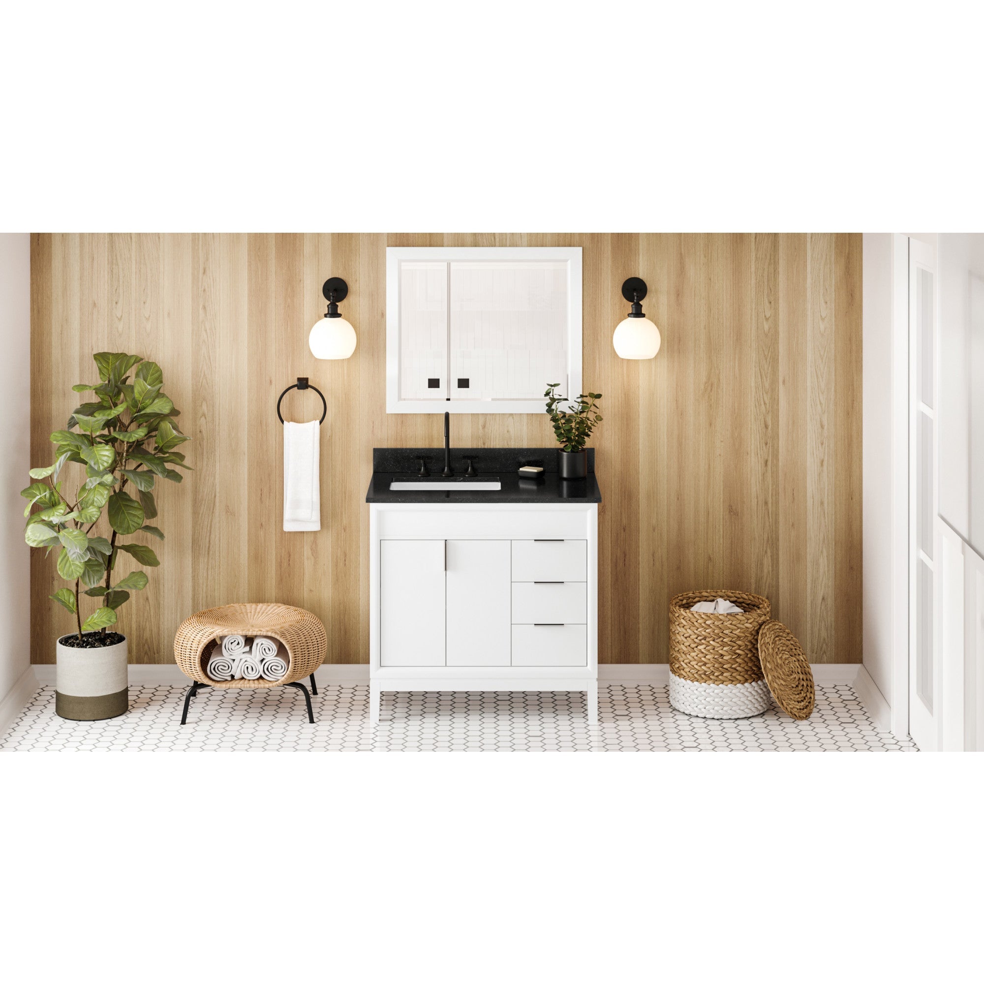 36" Theodora Vanity – Left Offset – White