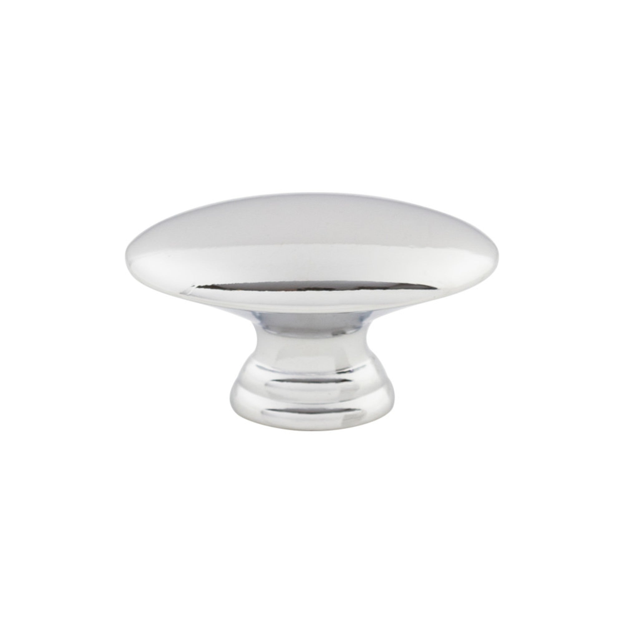 Flat Oval Oval Knob - Polished Chrome