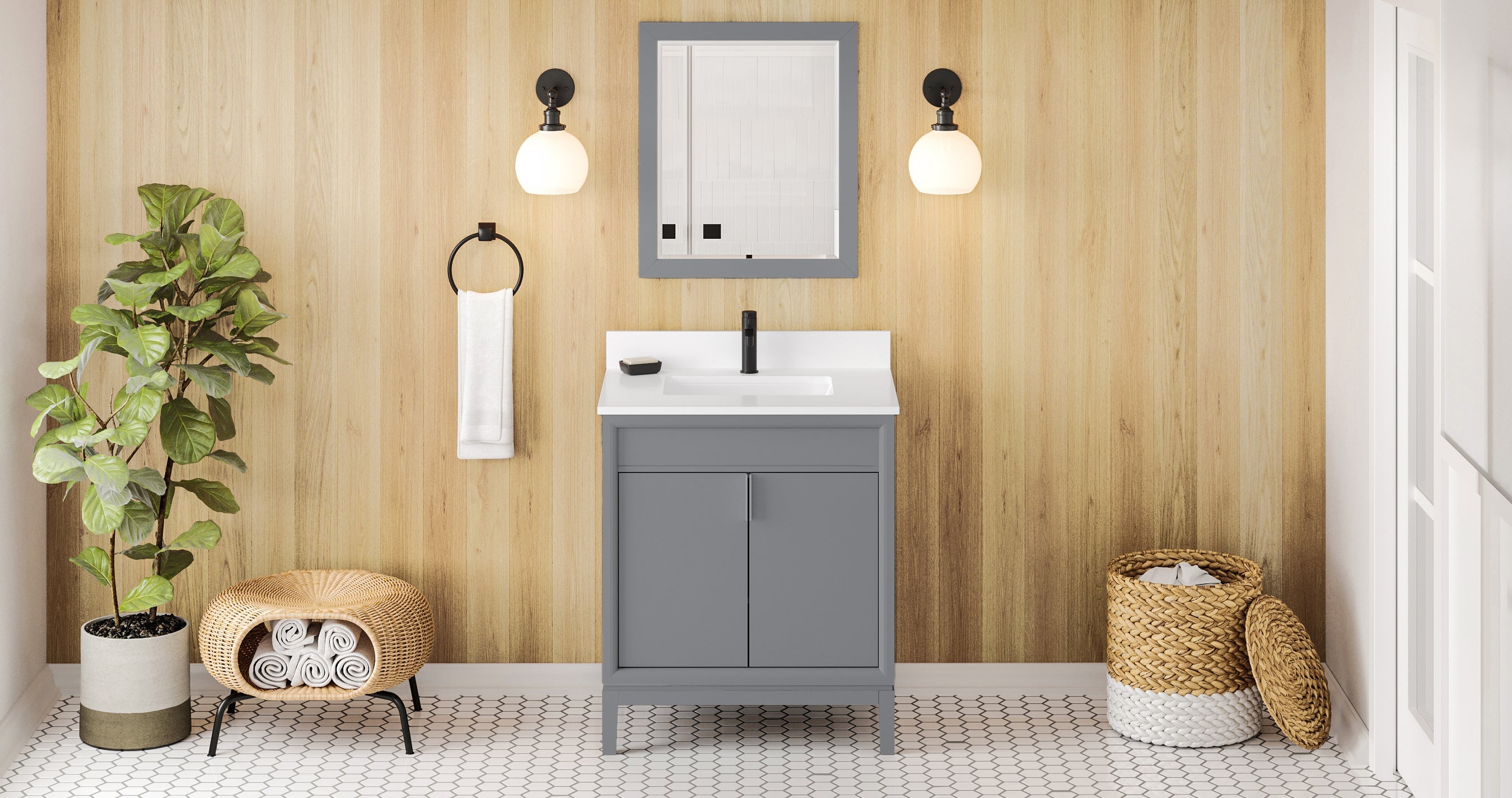 30" Theodora Vanity – Grey