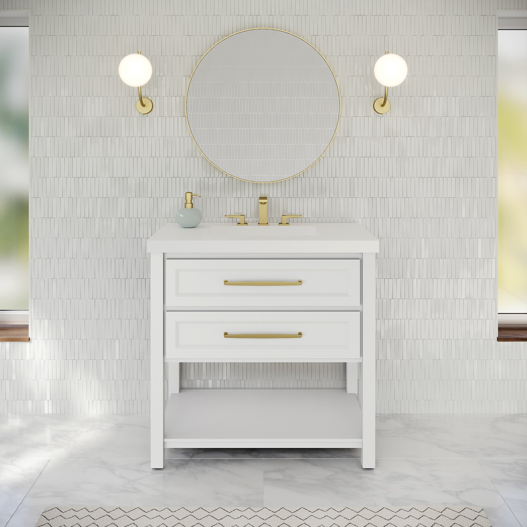 36" Kipling Vanity – White