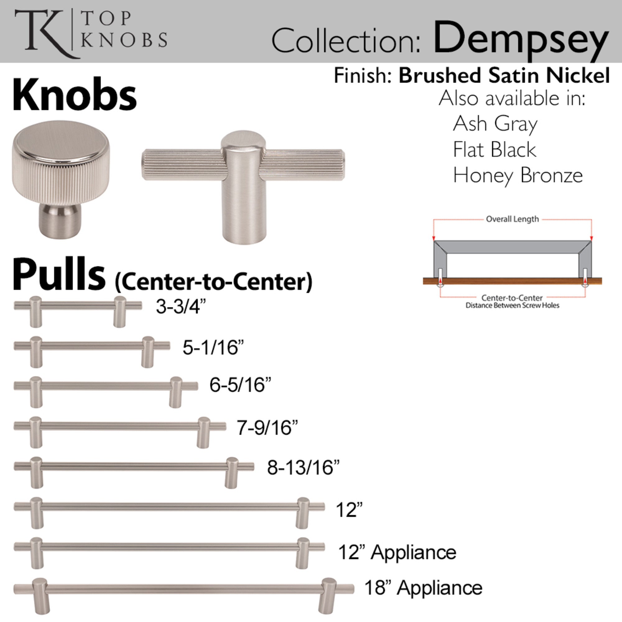 Dempsey 1 1/4" Length Round Knob - Brushed Satin Nickel