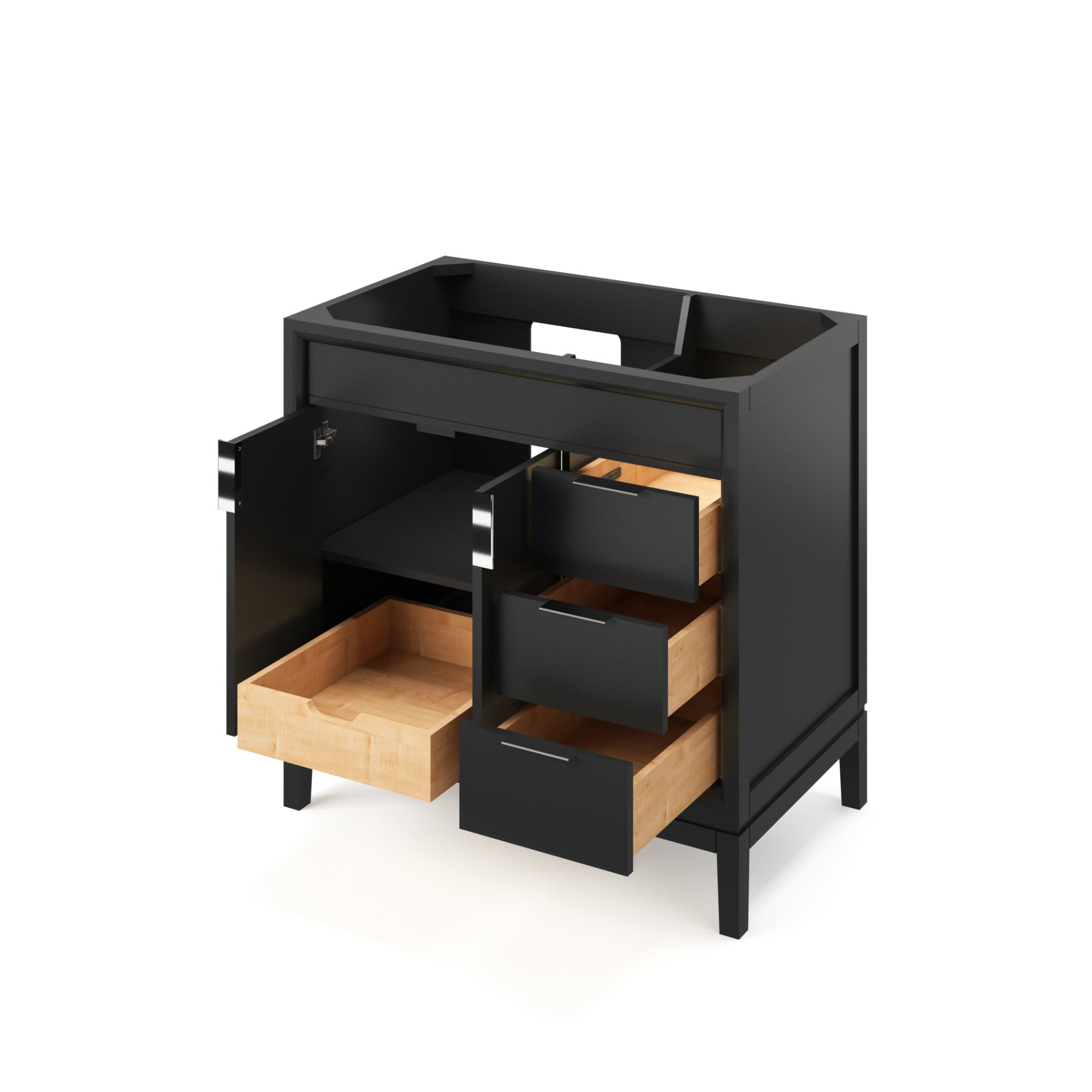36" Theodora Vanity – Left Offset – Grey