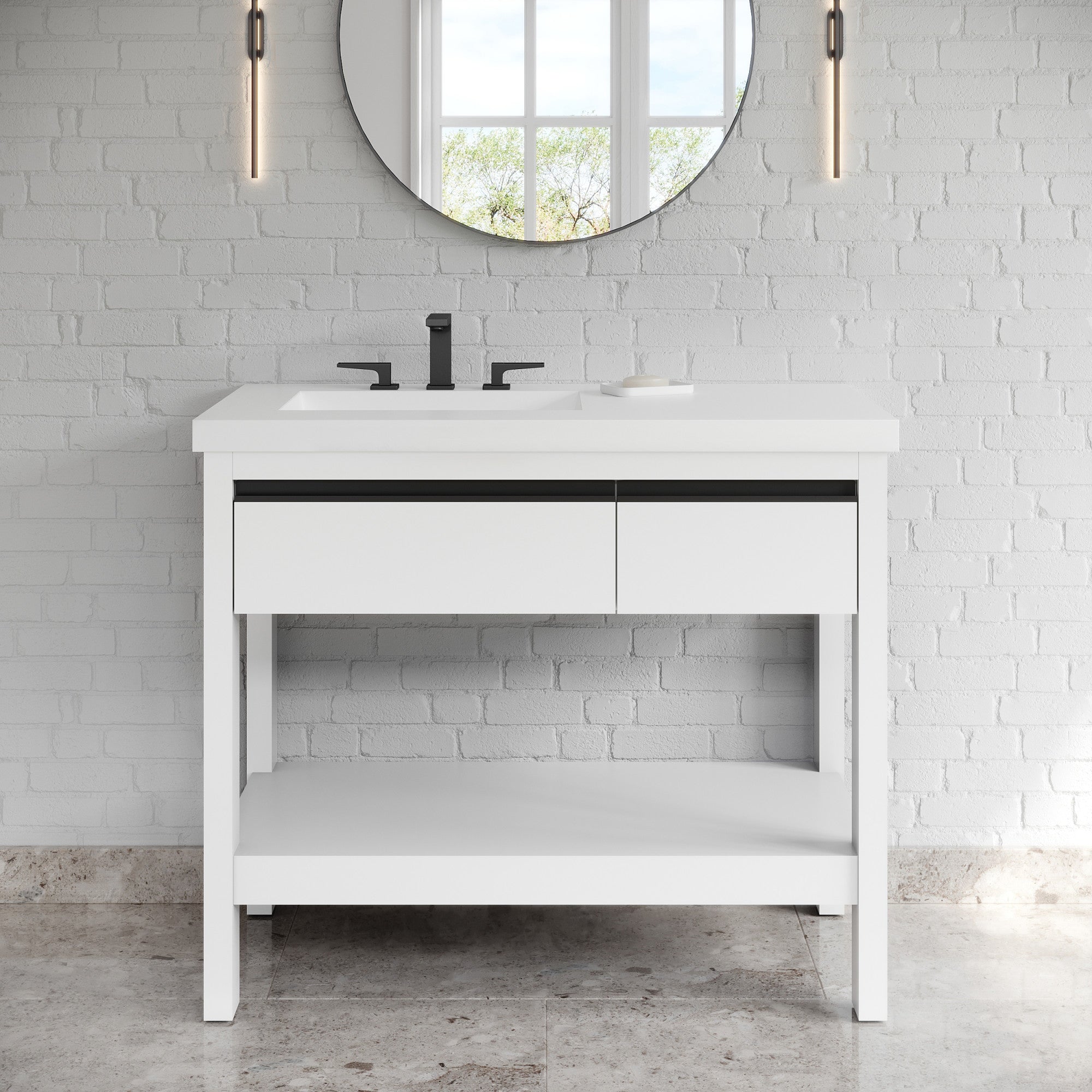 42" Jubilee Vanity – Left Offset – White