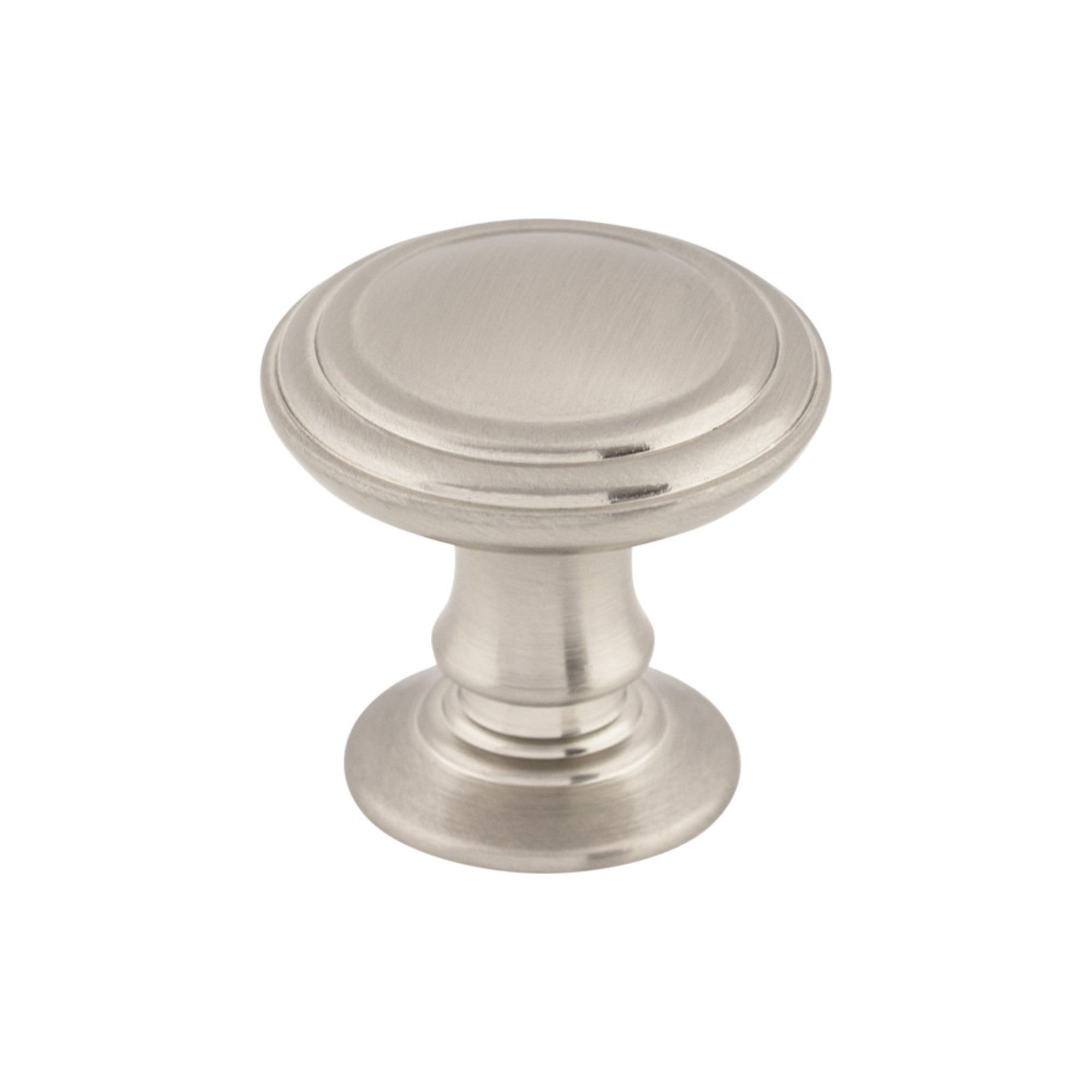 Reeded 1 1/4" Diameter Round Knob - Brushed Satin Nickel