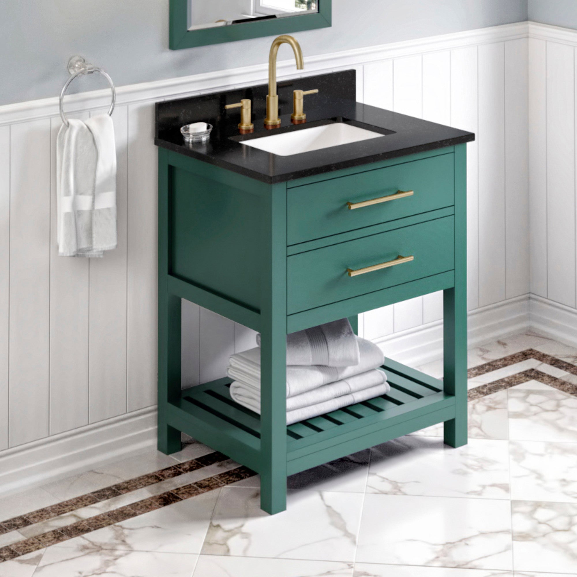 30" Wavecrest Vanity – Forest Green