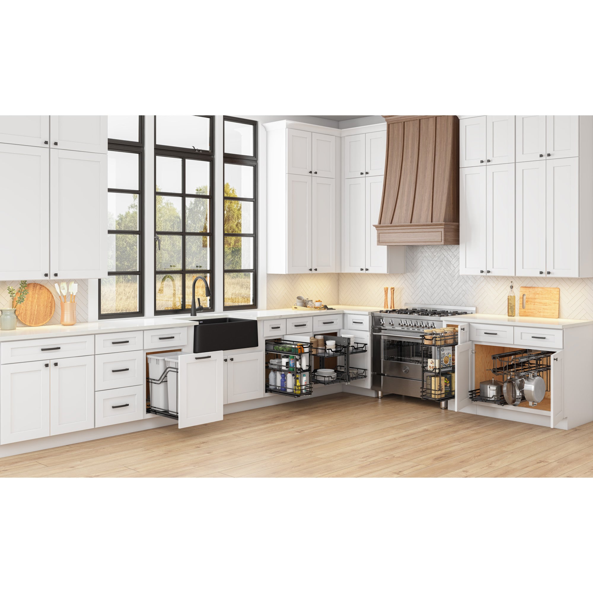 Black Nickel STORAGE WITH STYLE® Soft-close Hanging Pan Pullout