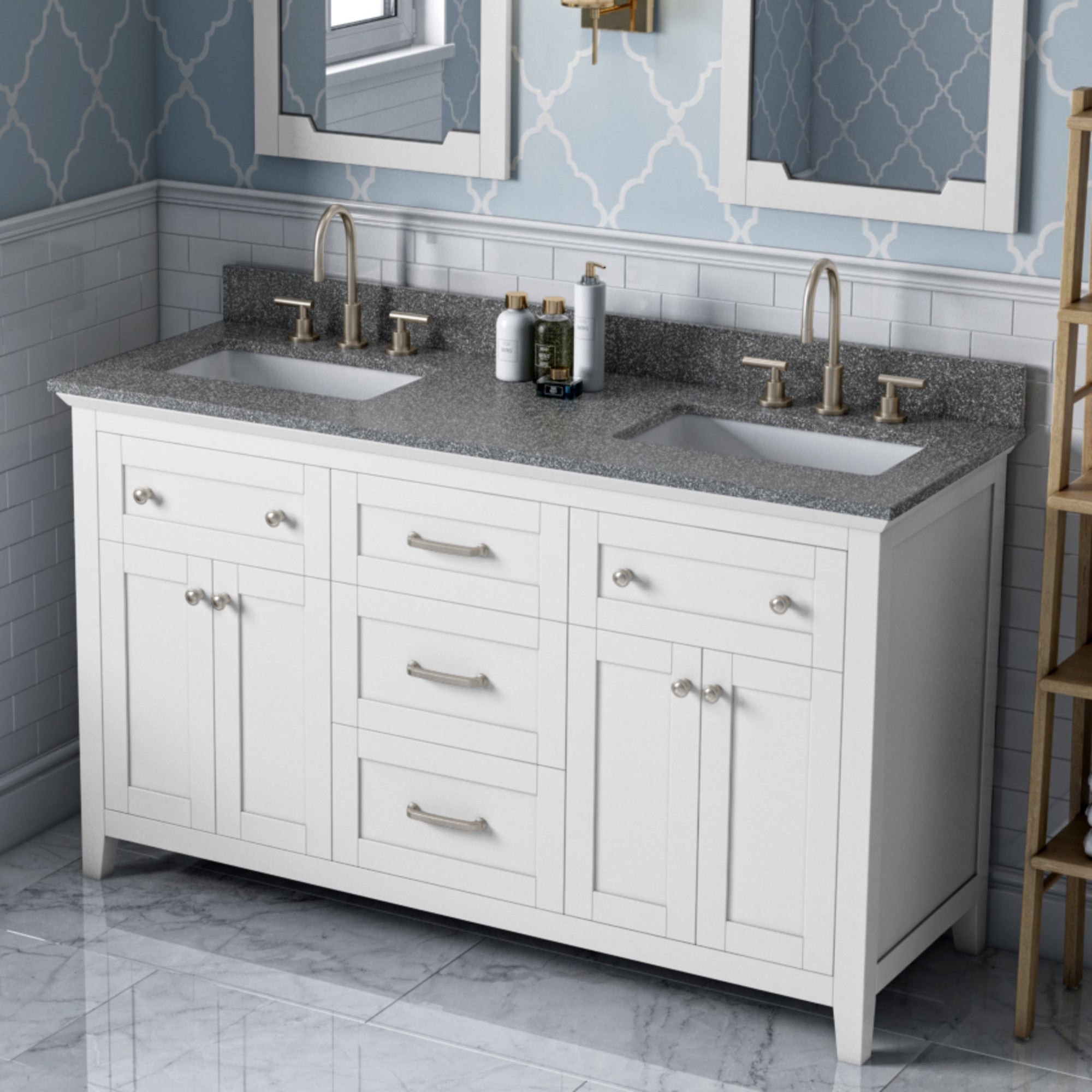 60" Chatham Vanity – Double Bowl – White